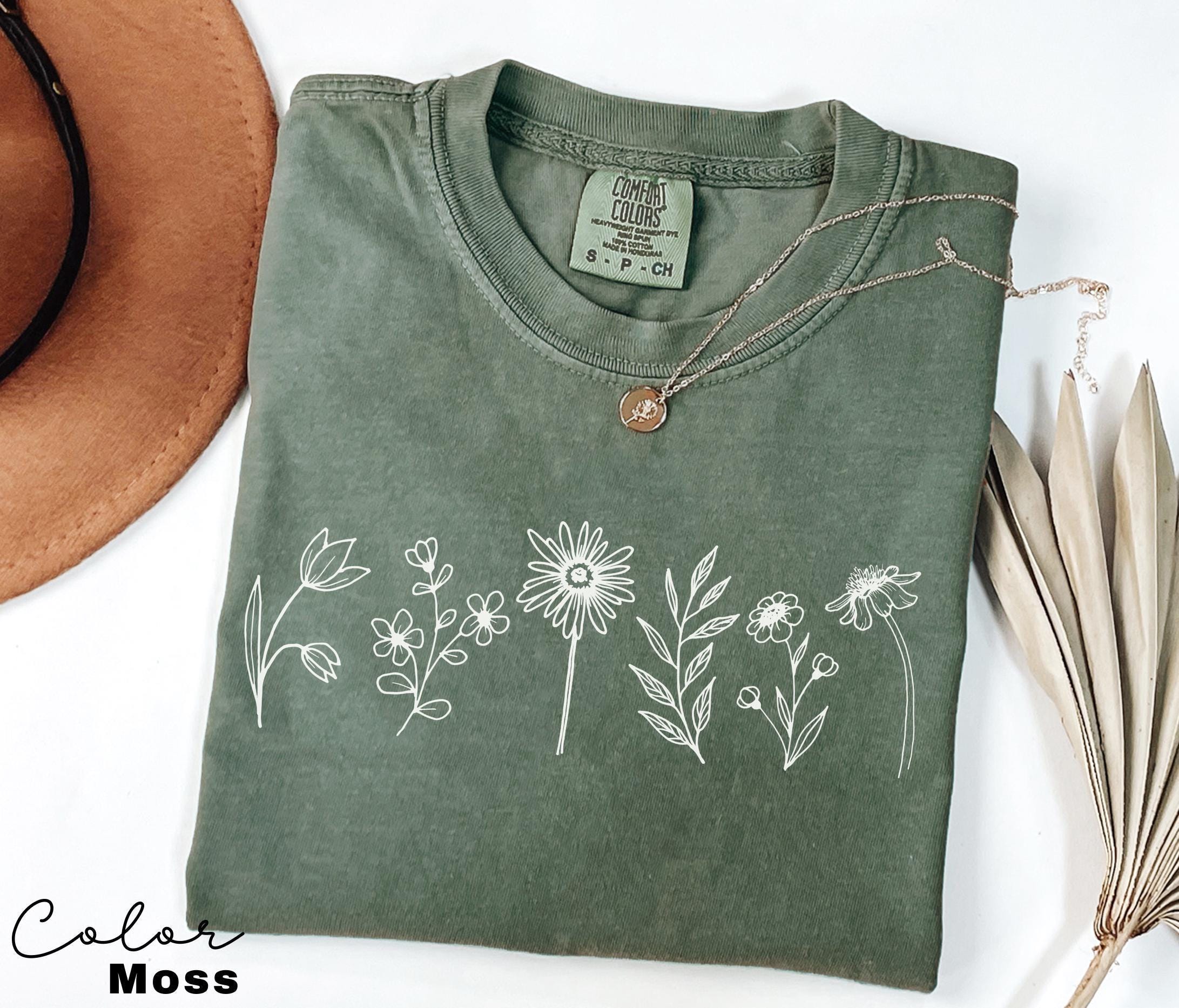 Comfort Colors® Wildflower Shirt, Floral Cottagecore Shirt, Botanical Shirt, Flower Shirt, Nature Shirt, Wildflower Tshirt,Wild Flower Shirt