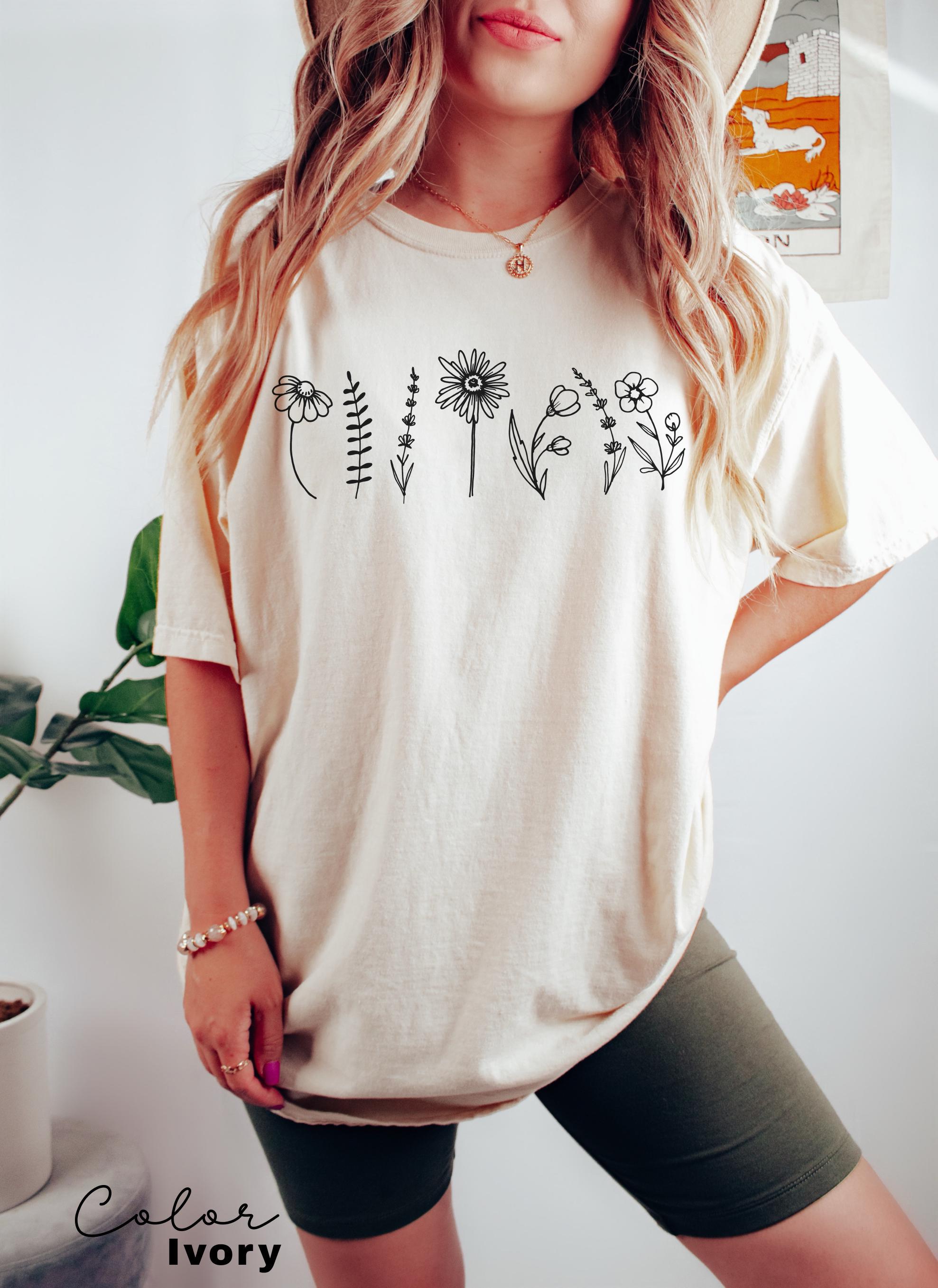 Comfort Colors® Wildflower Shirt, Floral Cottagecore Shirt, Botanical Shirt, Flower Shirt, Nature Shirt, Wildflower Tshirt,Wild Flower Shirt