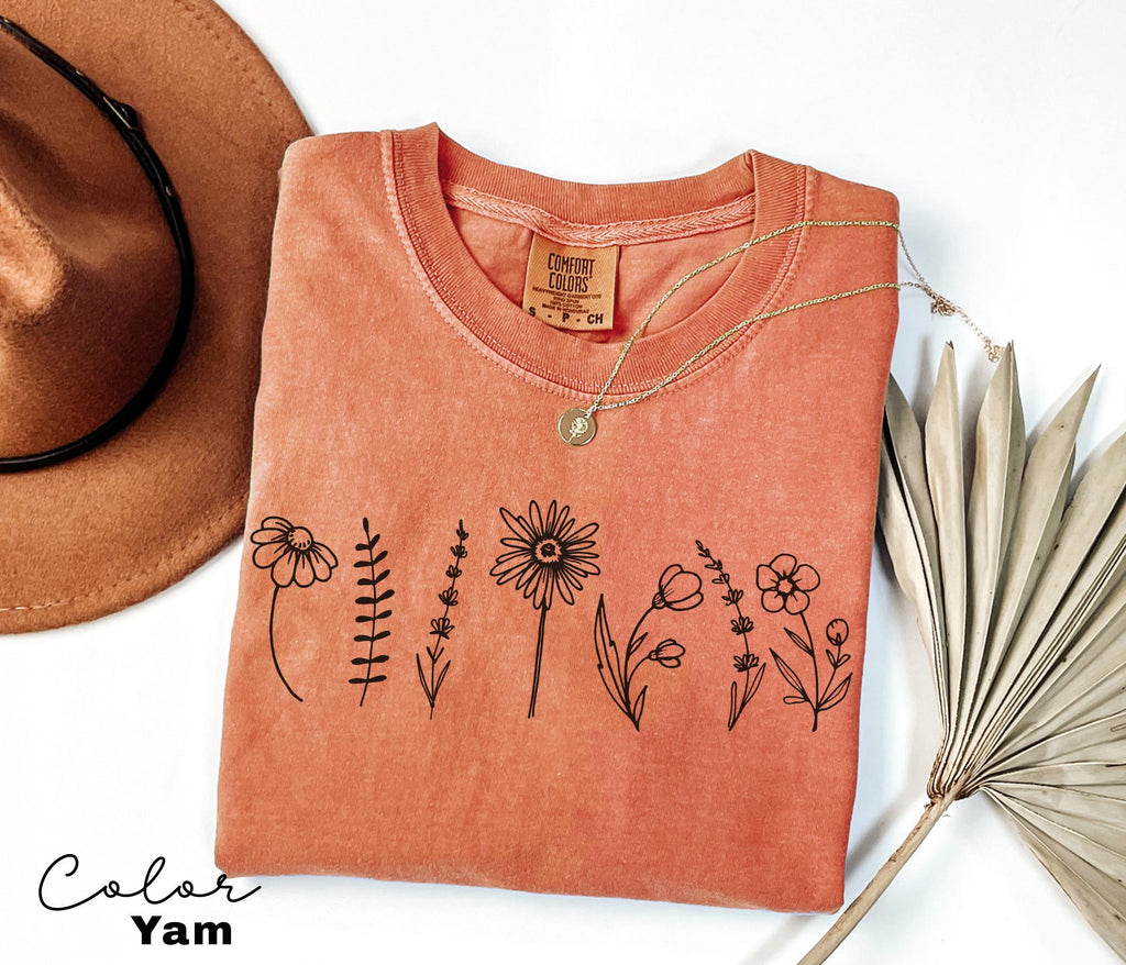 Comfort Colors® Wildflower Shirt, Floral Cottagecore Shirt, Botanical Shirt, Flower Shirt, Nature Shirt, Wildflower Tshirt,Wild Flower Shirt