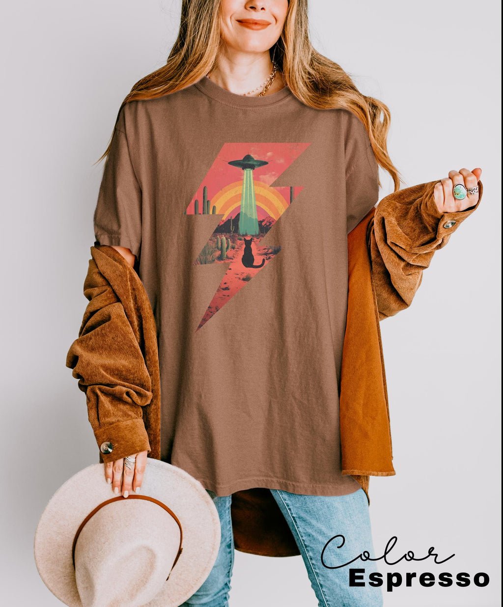 Vintage UFO Cowboy Cat Shirt, Retro T-Shirt, Retro 90s Western TShirt, Rodeo Shirt, Wild West Kitten Shirt, Funny Gag Gift Tee, Meme Shirt