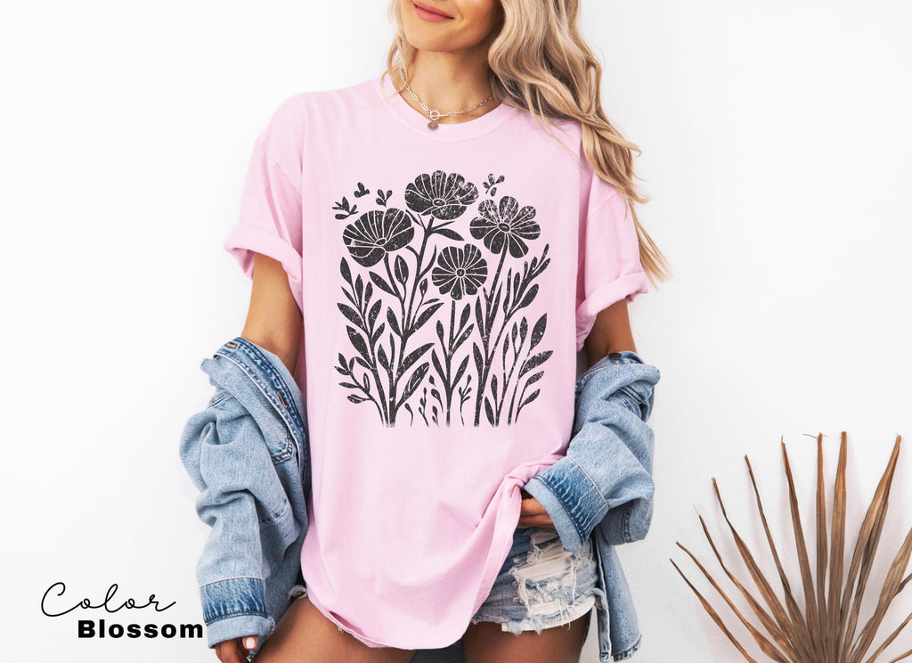Comfort Colors® Wildflower Shirt, Floral Cottagecore Shirt, Botanical Shirt, Flower Shirt, Nature Shirt, Wildflower Tshirt,Wild Flower Shirt
