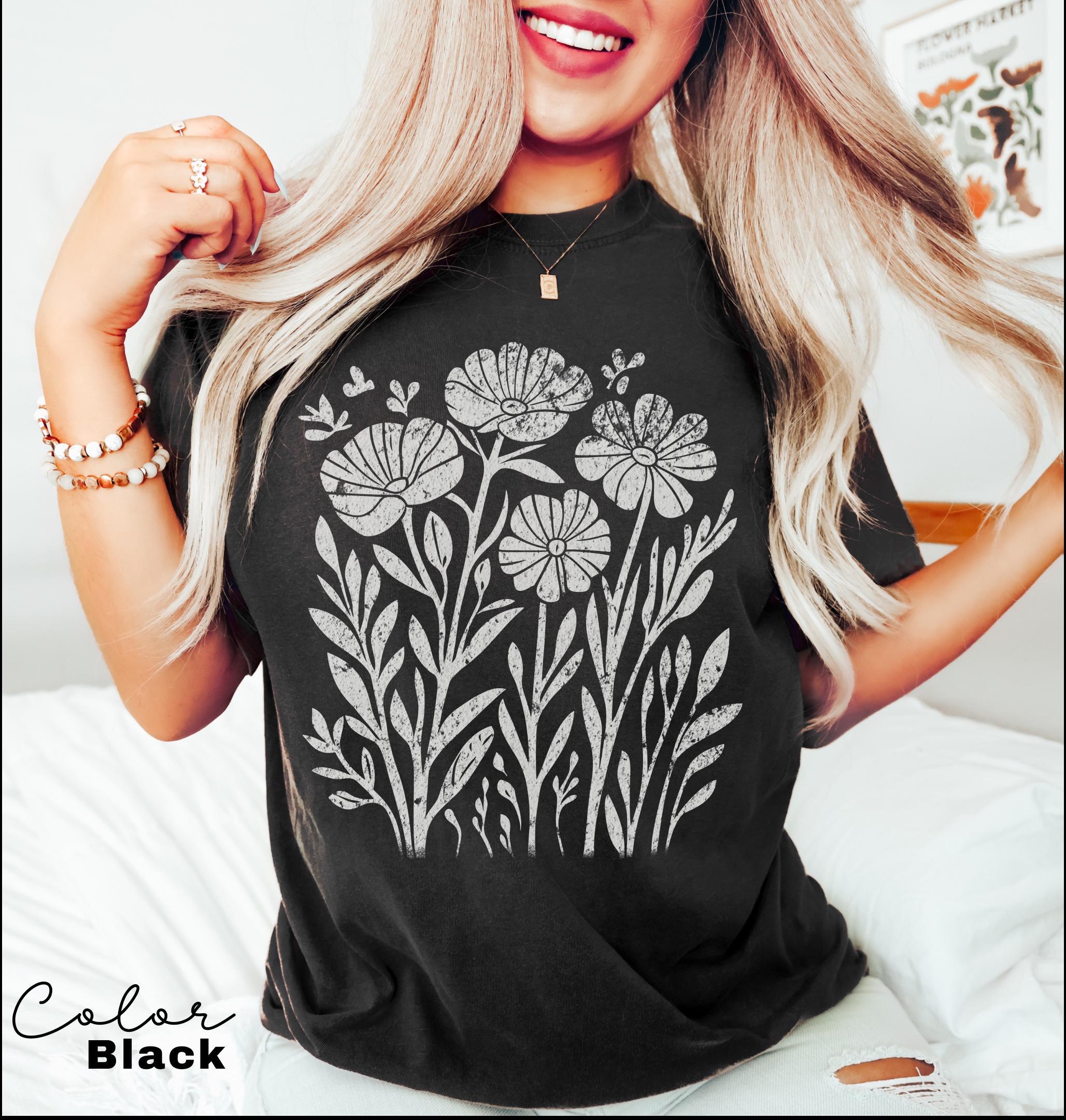 Comfort Colors® Wildflower Shirt, Floral Cottagecore Shirt, Botanical Shirt, Flower Shirt, Nature Shirt, Wildflower Tshirt,Wild Flower Shirt