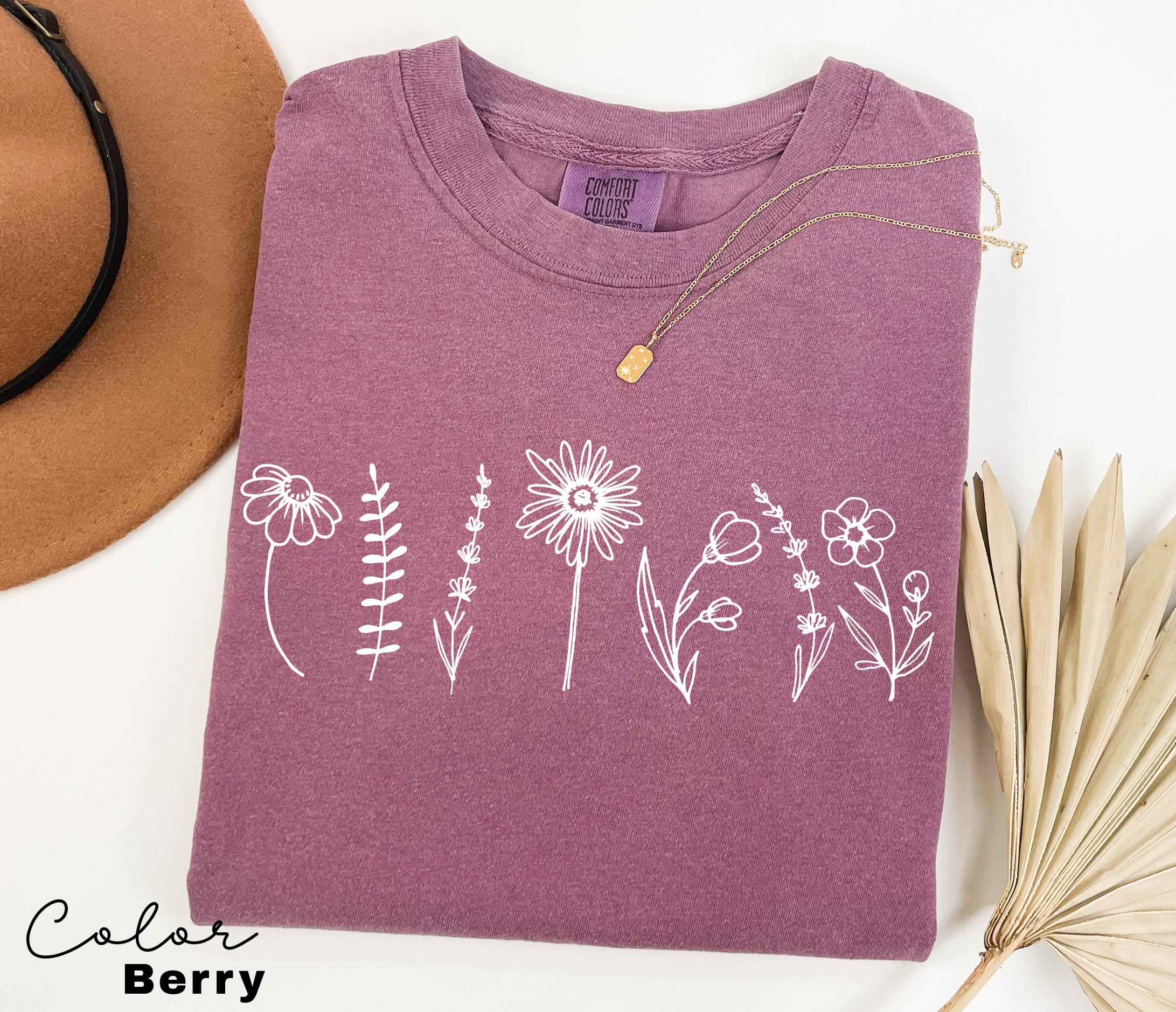 Comfort Colors® Wildflower Shirt, Floral Cottagecore Shirt, Botanical Shirt, Flower Shirt, Nature Shirt, Wildflower Tshirt,Wild Flower Shirt