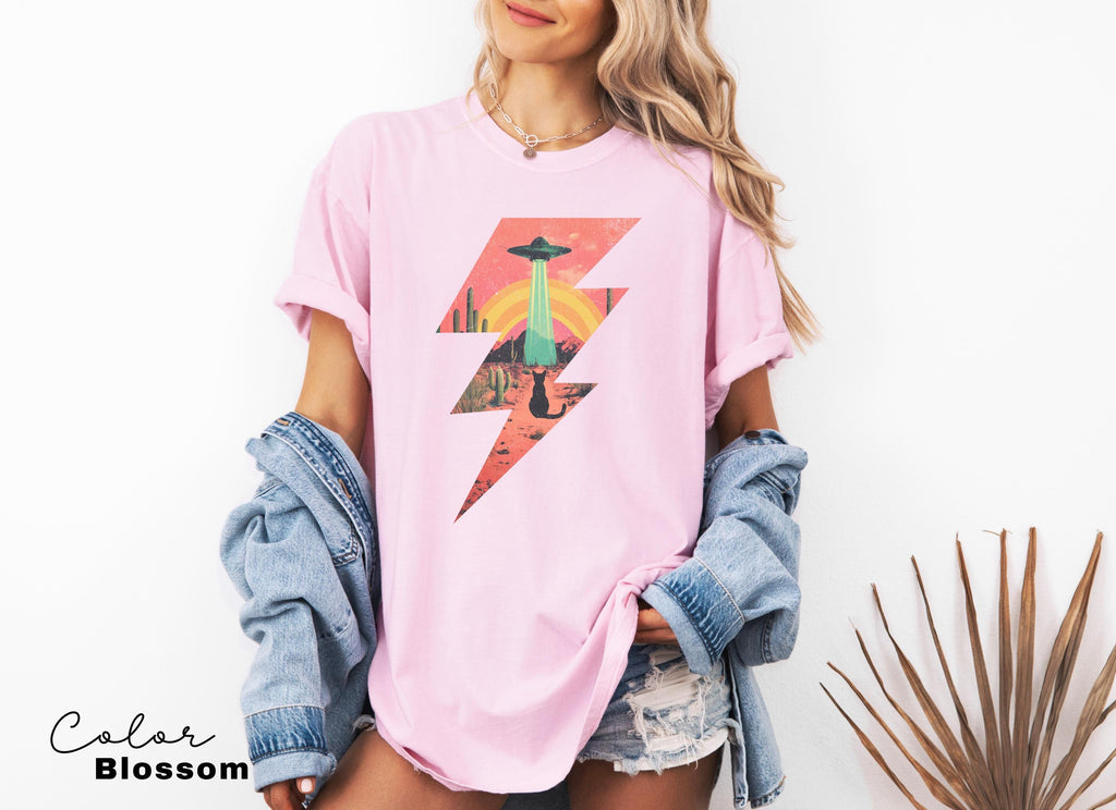 Vintage UFO Cowboy Cat Shirt, Retro T-Shirt, Retro 90s Western TShirt, Rodeo Shirt, Wild West Kitten Shirt, Funny Gag Gift Tee, Meme Shirt