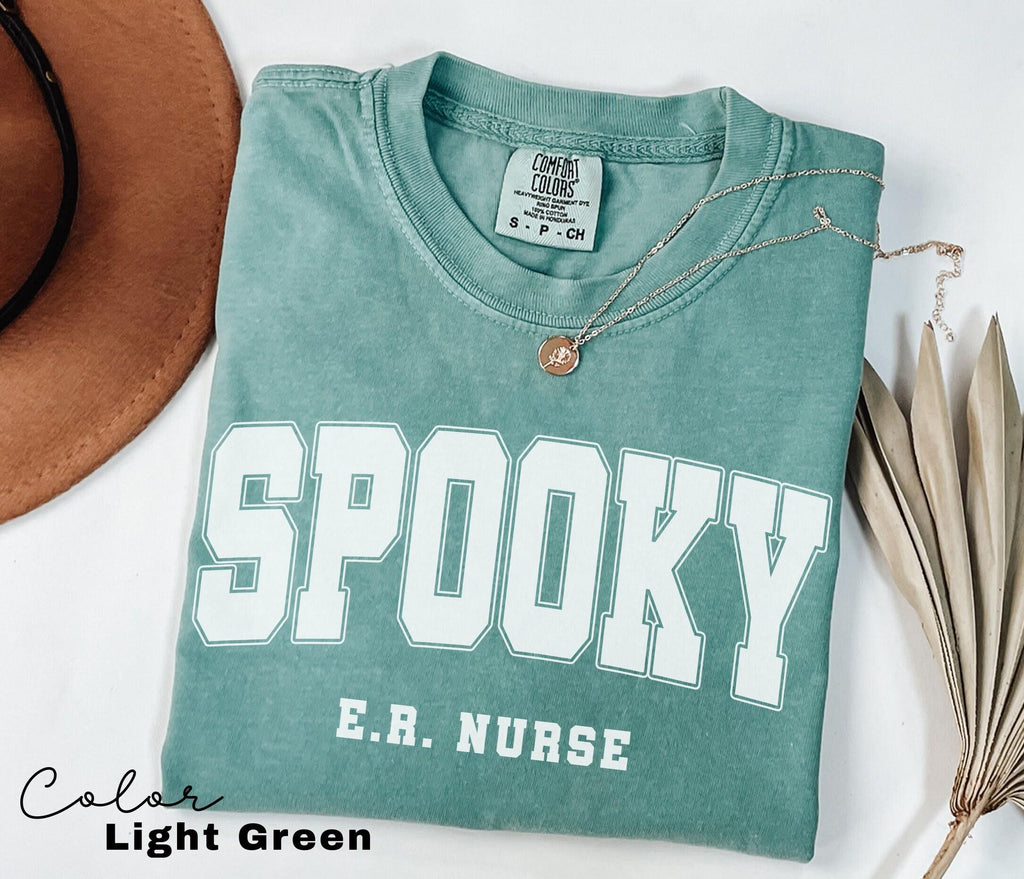 Comfort Colors® ER Nurse Halloween Shirt, Halloween Emergency Room Nurse Shirt Spooky ER Nurse Tshirt Emergency Department Shirt, ER Crew,