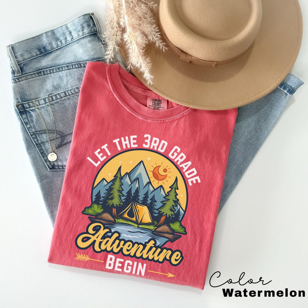 Comfort Colors® Let the 3rd Grade Adventure Begin Teacher Shirt, Back to School Third Grade Teacher Shirt, 1st Day Of School Teacher Shirt