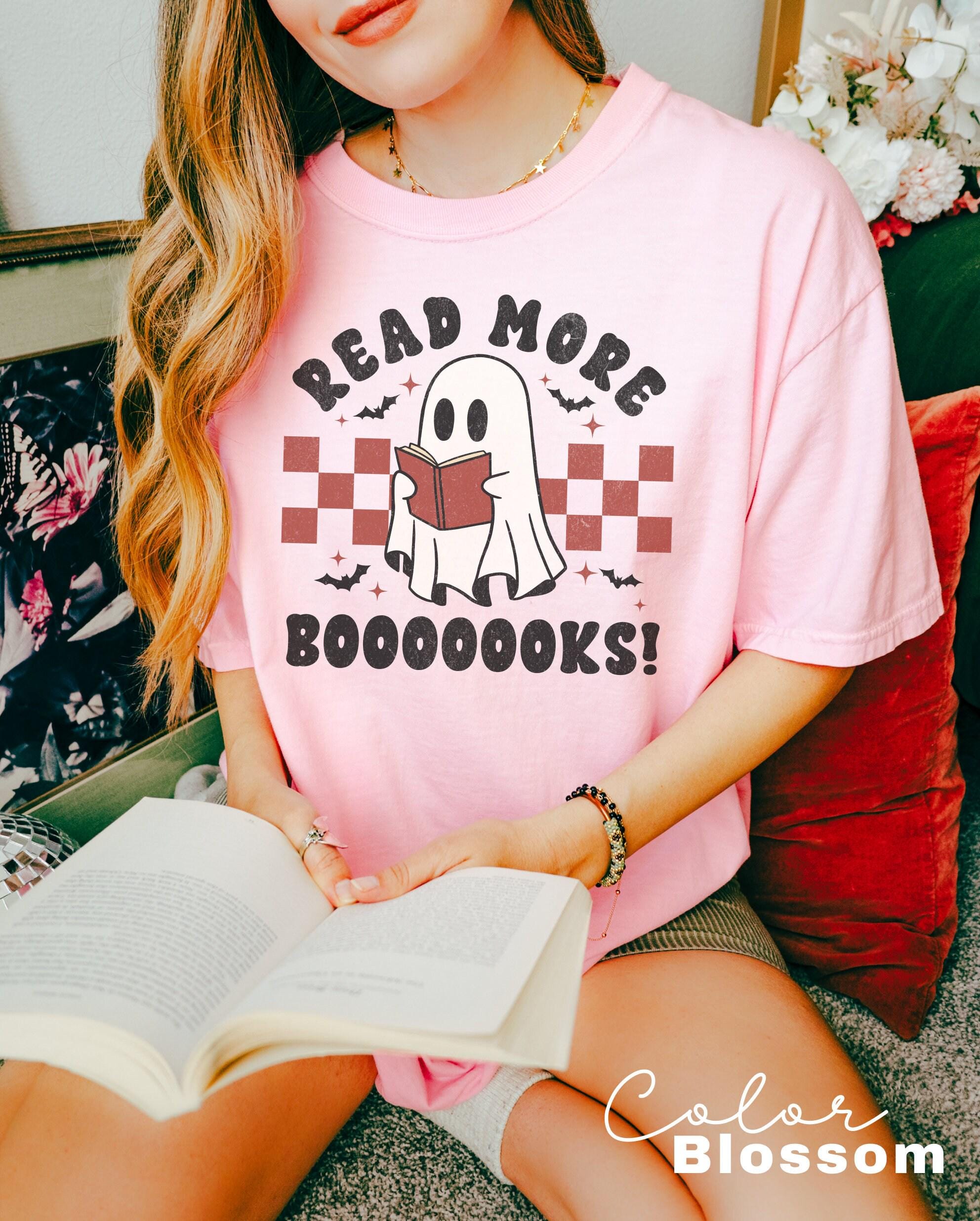 Comfort Colors® Teacher Halloween Shirt Retro, Read More Books, Halloween Teacher Shirt, Cute Spooky Teacher Shirt, Ghost Pumpkin Shirt