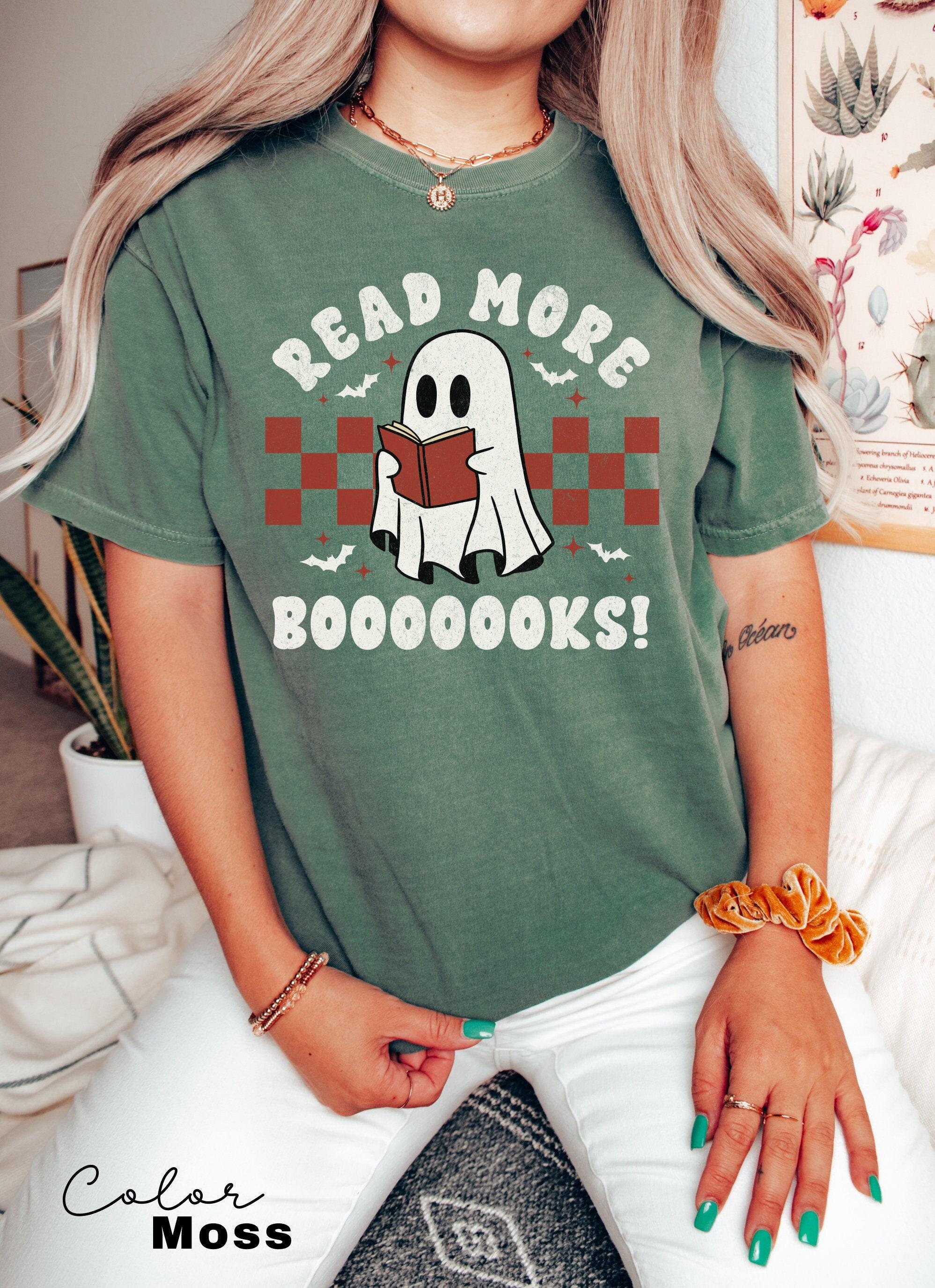 Comfort Colors® Teacher Halloween Shirt Retro, Read More Books, Halloween Teacher Shirt, Cute Spooky Teacher Shirt, Ghost Pumpkin Shirt