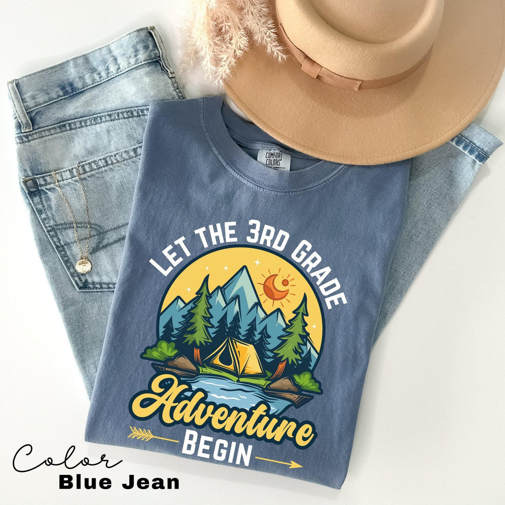 Comfort Colors® Let the 3rd Grade Adventure Begin Teacher Shirt, Back to School Third Grade Teacher Shirt, 1st Day Of School Teacher Shirt