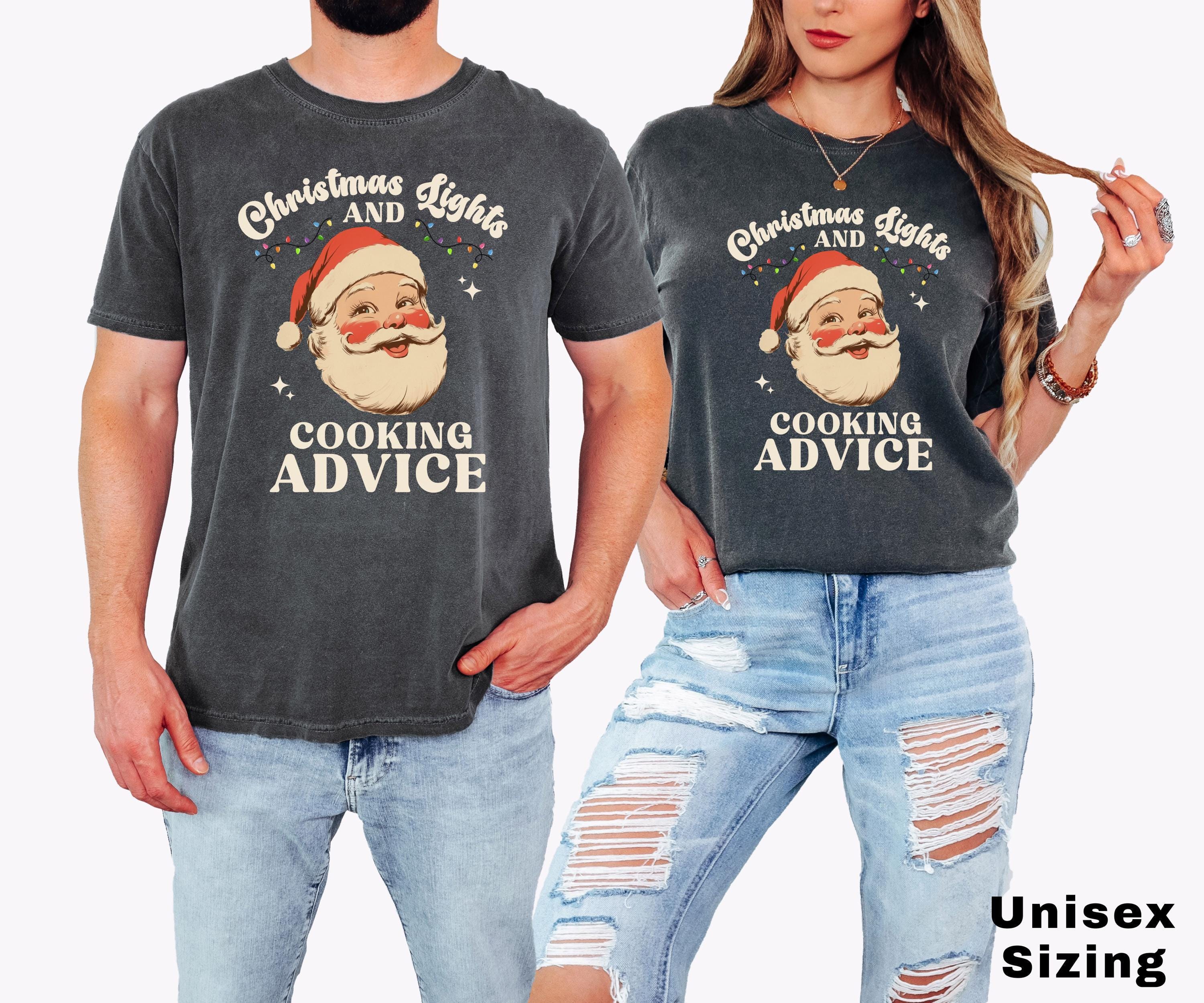 Funny Cooking Shirt, Christmas Gift for Mom, Dad Xmas Gift, Gift for Chef, Home Cook, Christmas Cooking, Retro Santa, Mama Christmas Gift