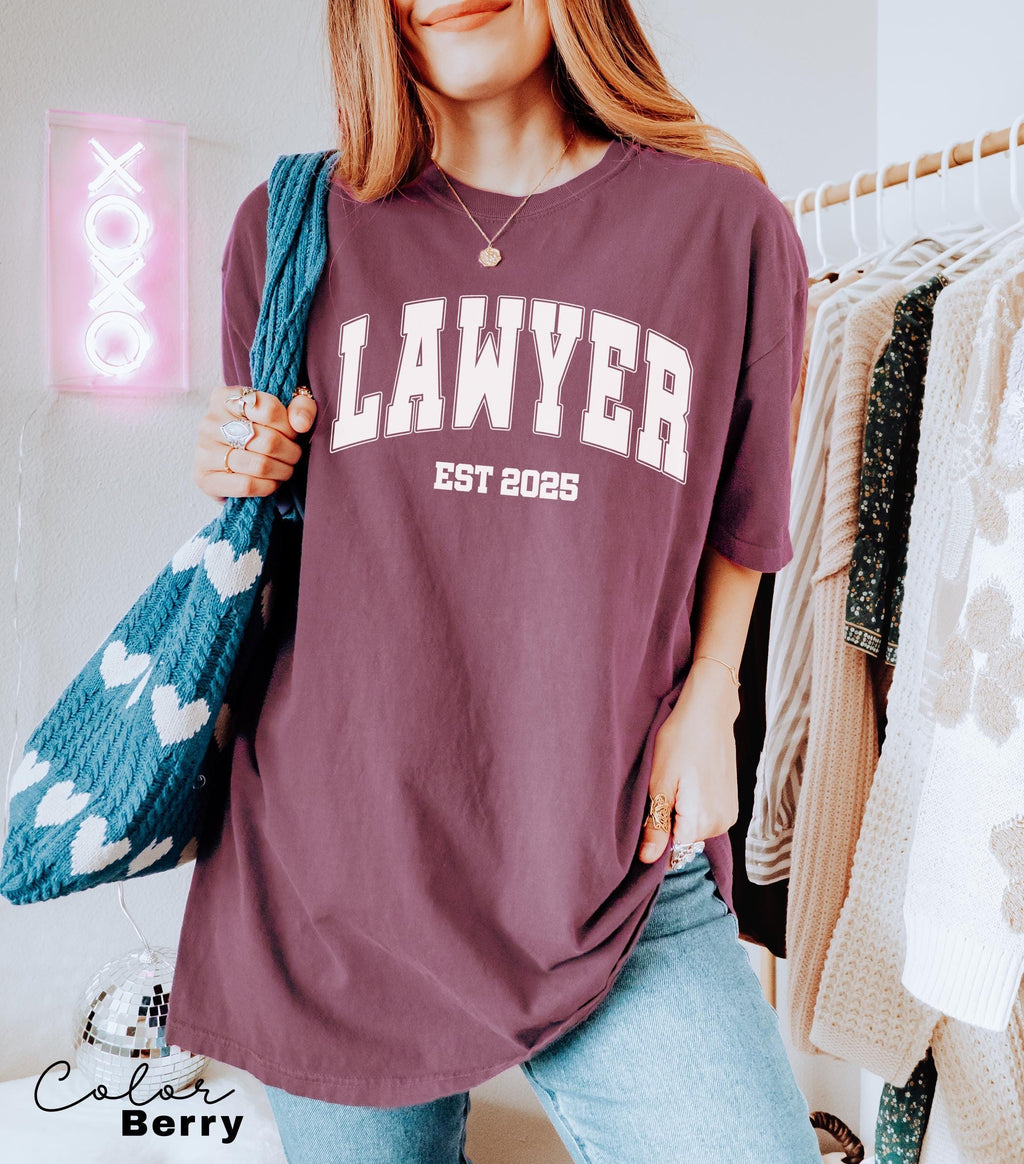 Custom Lawyer Shirt, EST Year Lawyer, Allegedly Shirt, Law Student Gift, Law School Student T-Shirt, Lawyer Gift, Law Student Graduation