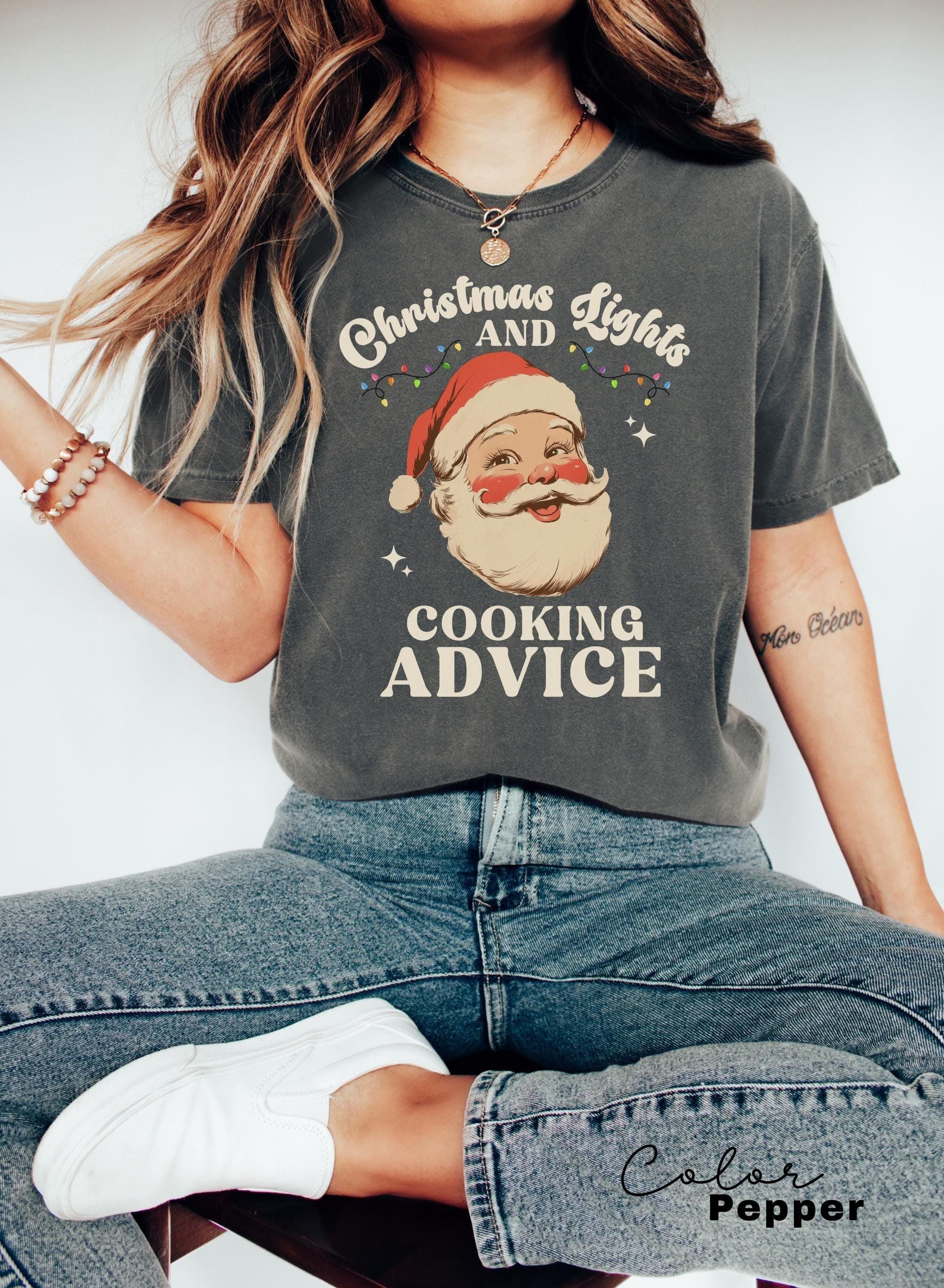Funny Cooking Shirt, Christmas Gift for Mom, Dad Xmas Gift, Gift for Chef, Home Cook, Christmas Cooking, Retro Santa, Mama Christmas Gift