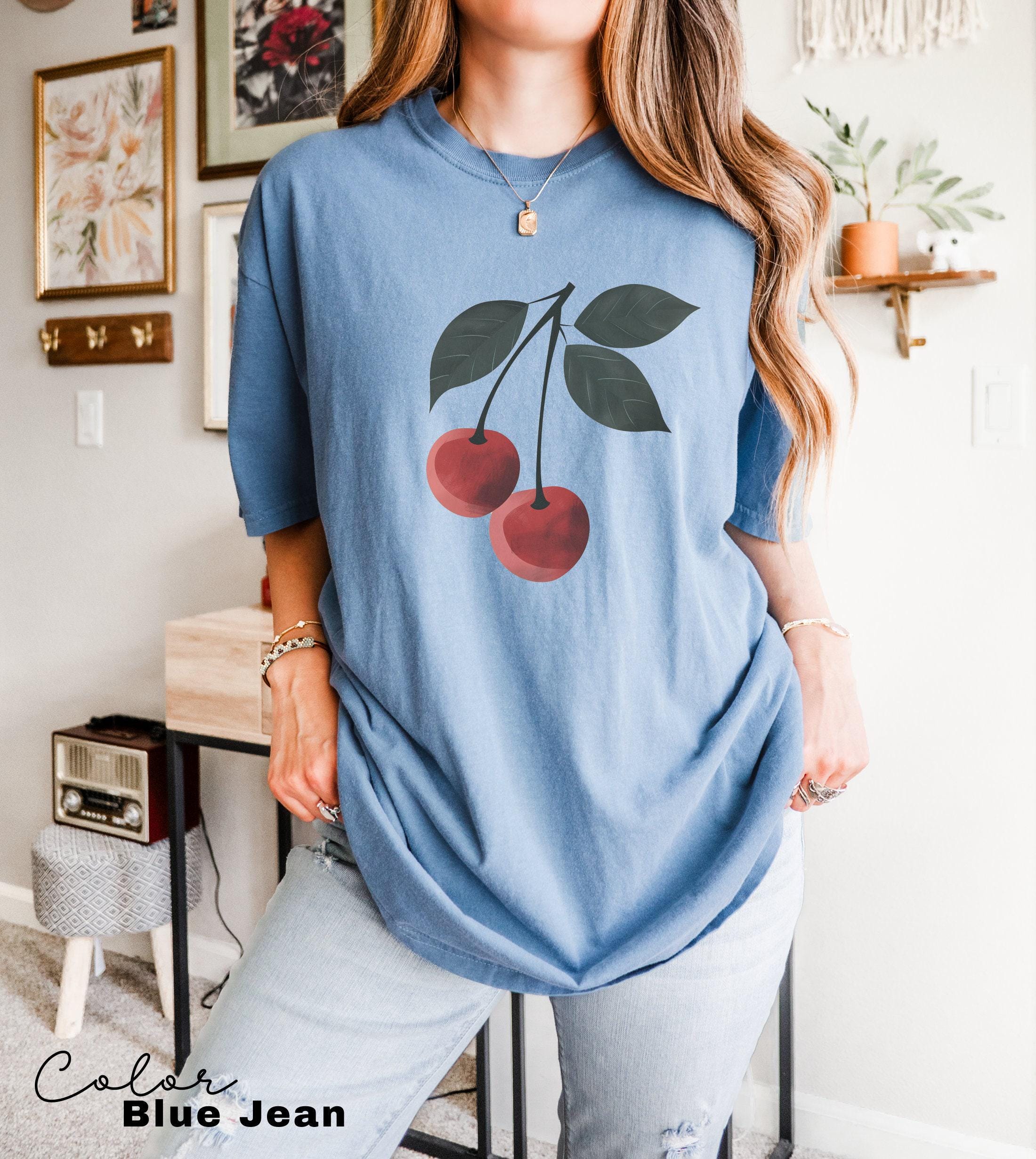 Cute Cherry Shirt, Summer Cherry Shirt, Cottagecore Fruit Tshirt, Cherry Graphic Shirt, Botanical Garden Tshirt, Cherry Gift, Summer Tee