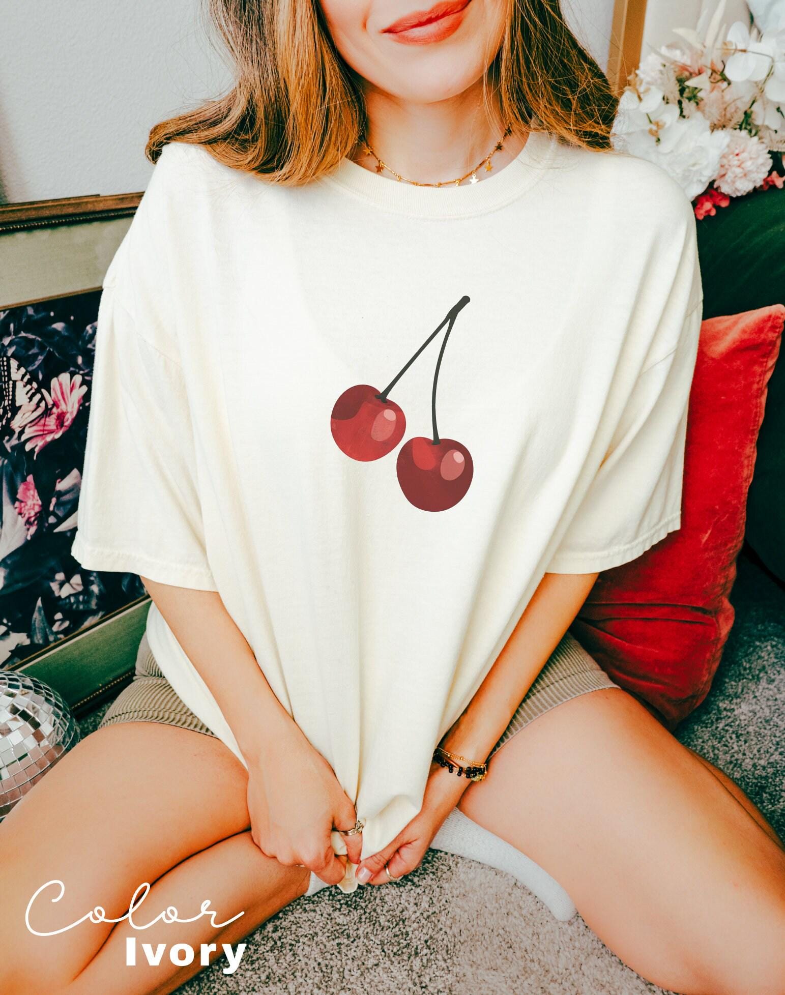 Cute Cherry Shirt, Summer Cherry Shirt, Cottagecore Fruit Tshirt, Cherry Graphic Shirt, Botanical Garden Tshirt, Cherry Gift, Summer Tee