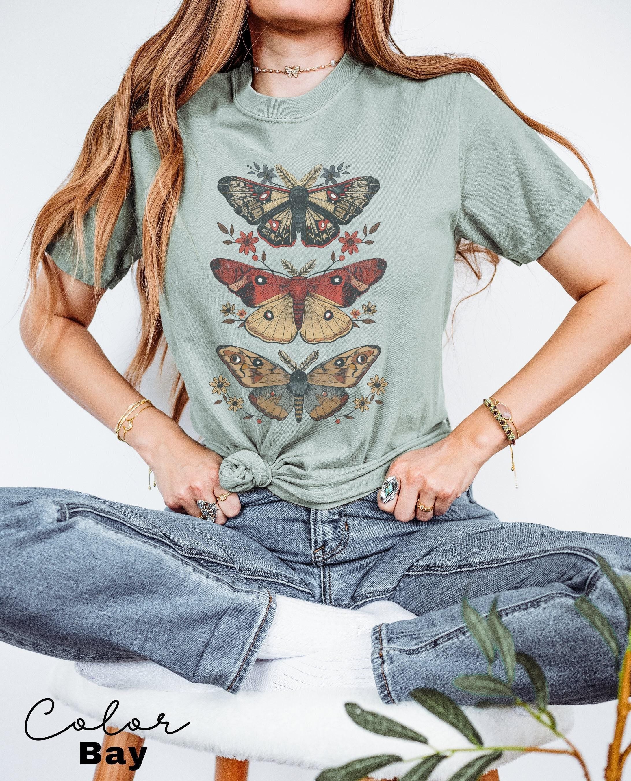 Moth Shirt, Granola Girl Aeshtetic, Nature Lover, Butterfly, Cottagecore, Forestcore, Goblincore, Fairy Grunge, Hobbitcore, Cottage Core