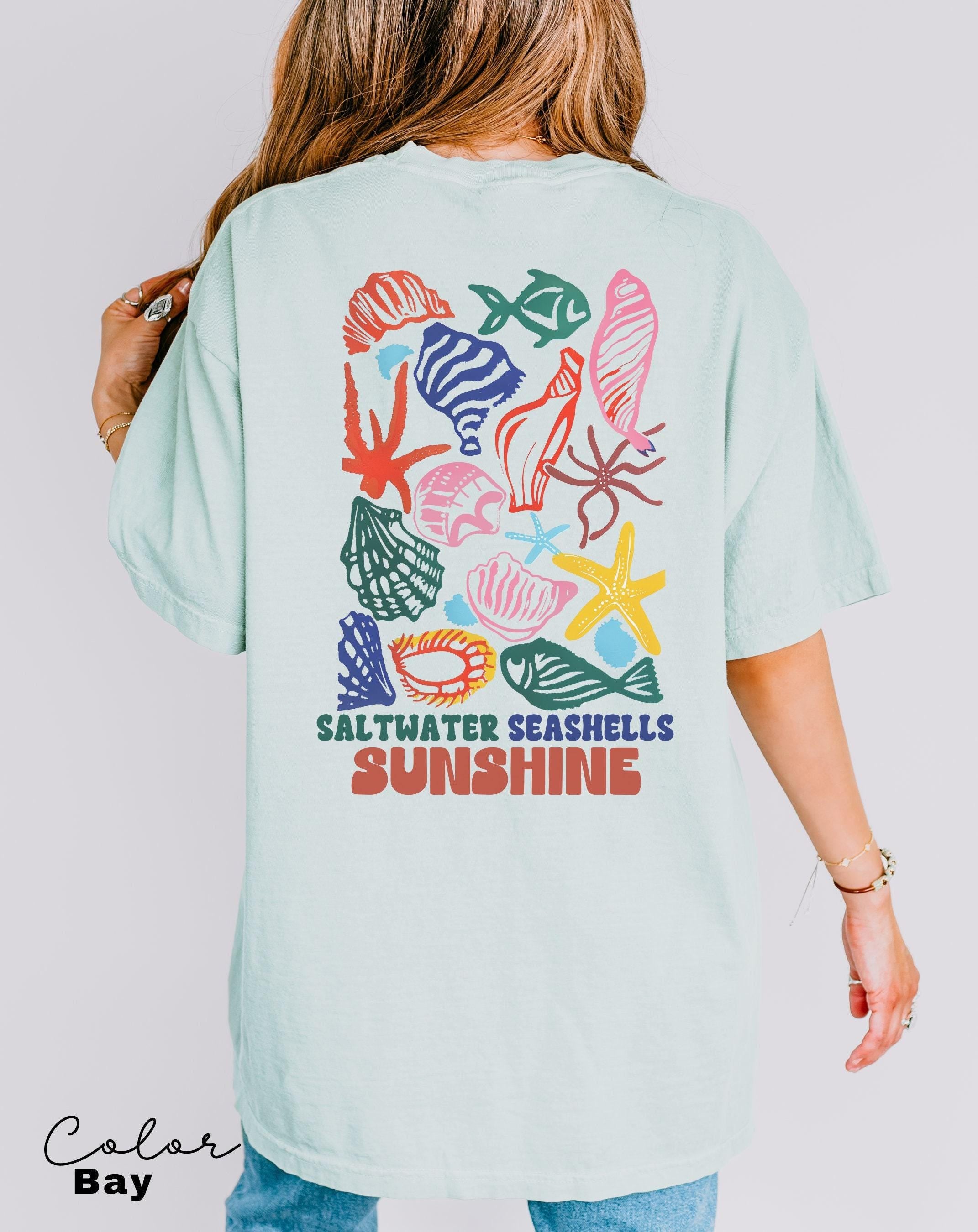 Saltwater Seashells Sunshine Shirt,Summer Shirt,Vacation Shirt,Beach Shirt,Summer Vacation Shirt,Vacation Mode,Saltwater Shirt,Sunshine