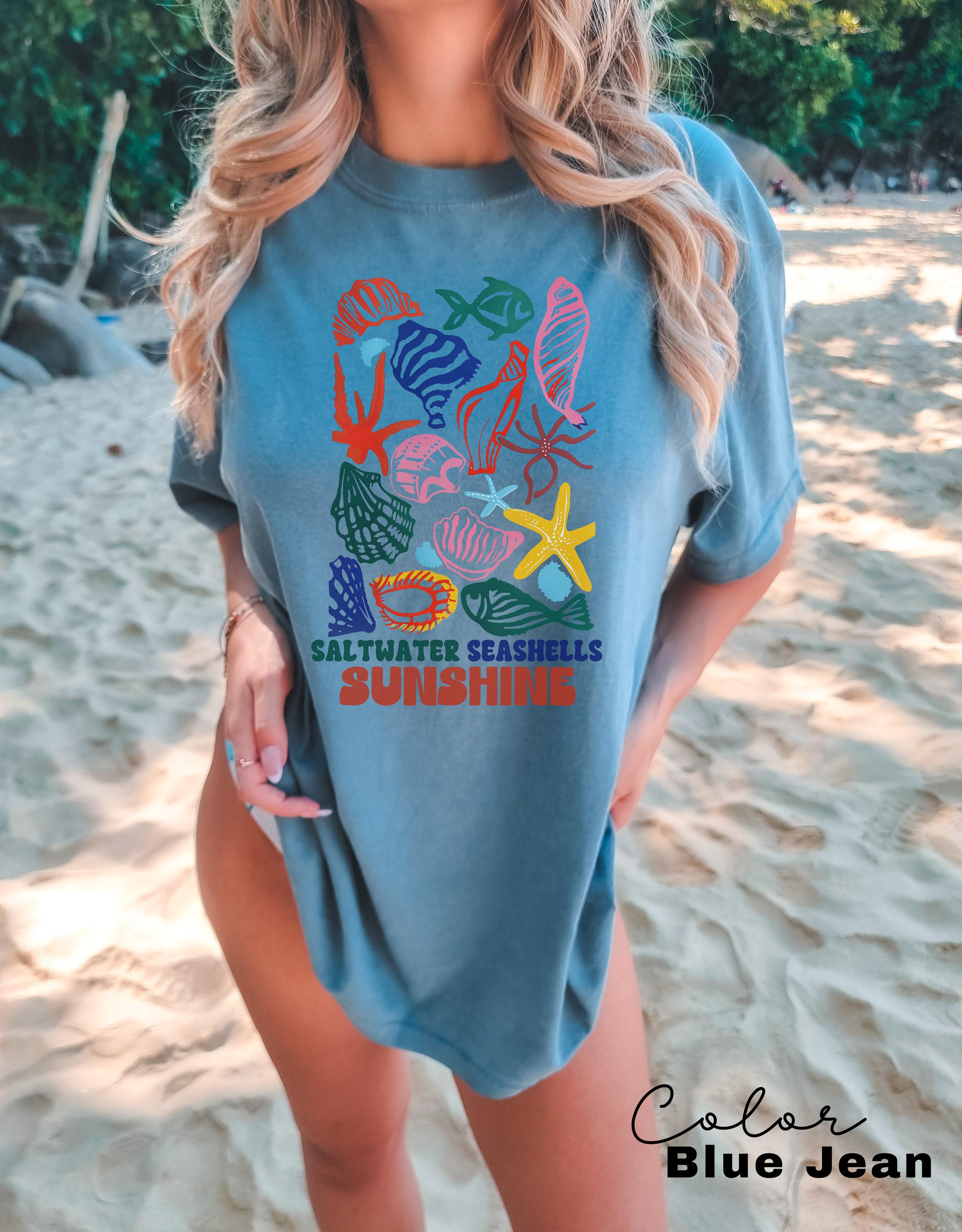 Saltwater Seashells Sunshine Shirt,Summer Shirt,Vacation Shirt,Beach Shirt,Summer Vacation Shirt,Vacation Mode,Saltwater Shirt,Sunshine