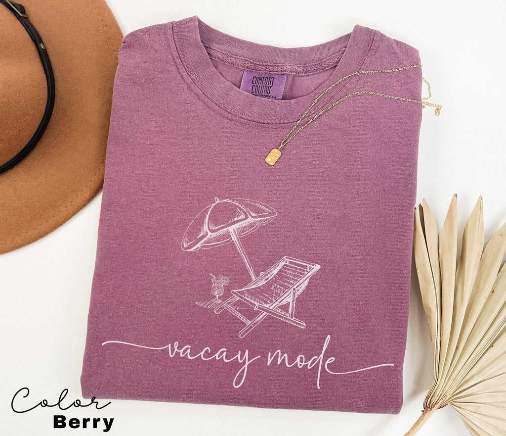 Vacation Beach Shirt, Vacay Mode, Comfort Color Oversized Tshirt, Summer Shirt, Oversized Shirt, Trendy Beach Shirt, Vacation Shirt,