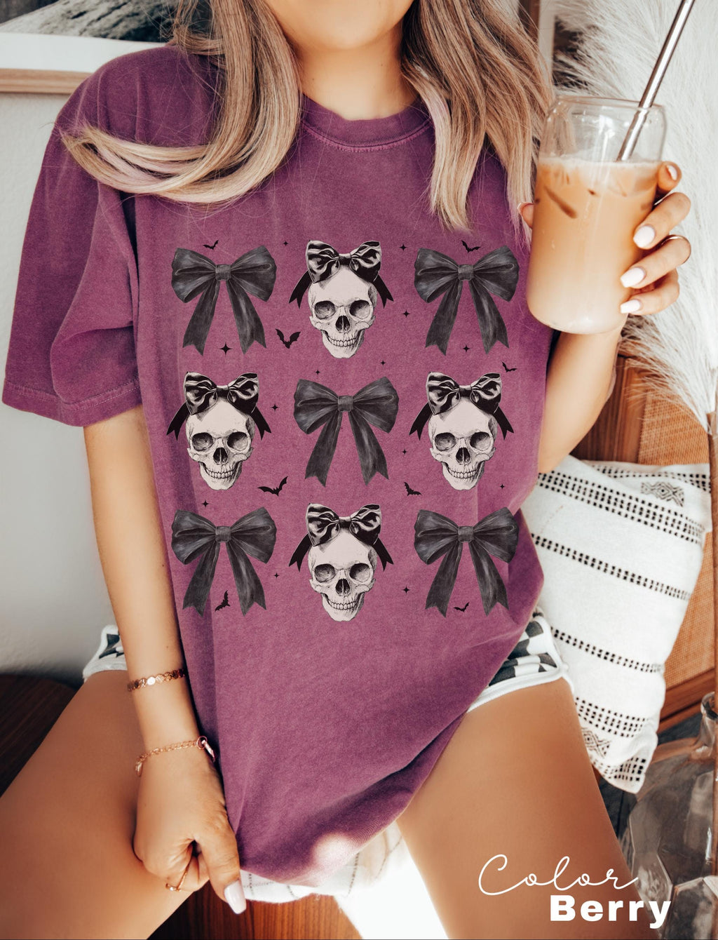 Halloween Skull Black Bow Shirt, Halloween Coquette Shirt, Halloween Women's Tee, Halloween Costume, Fall Shirt, Skeleton Coquette Bow