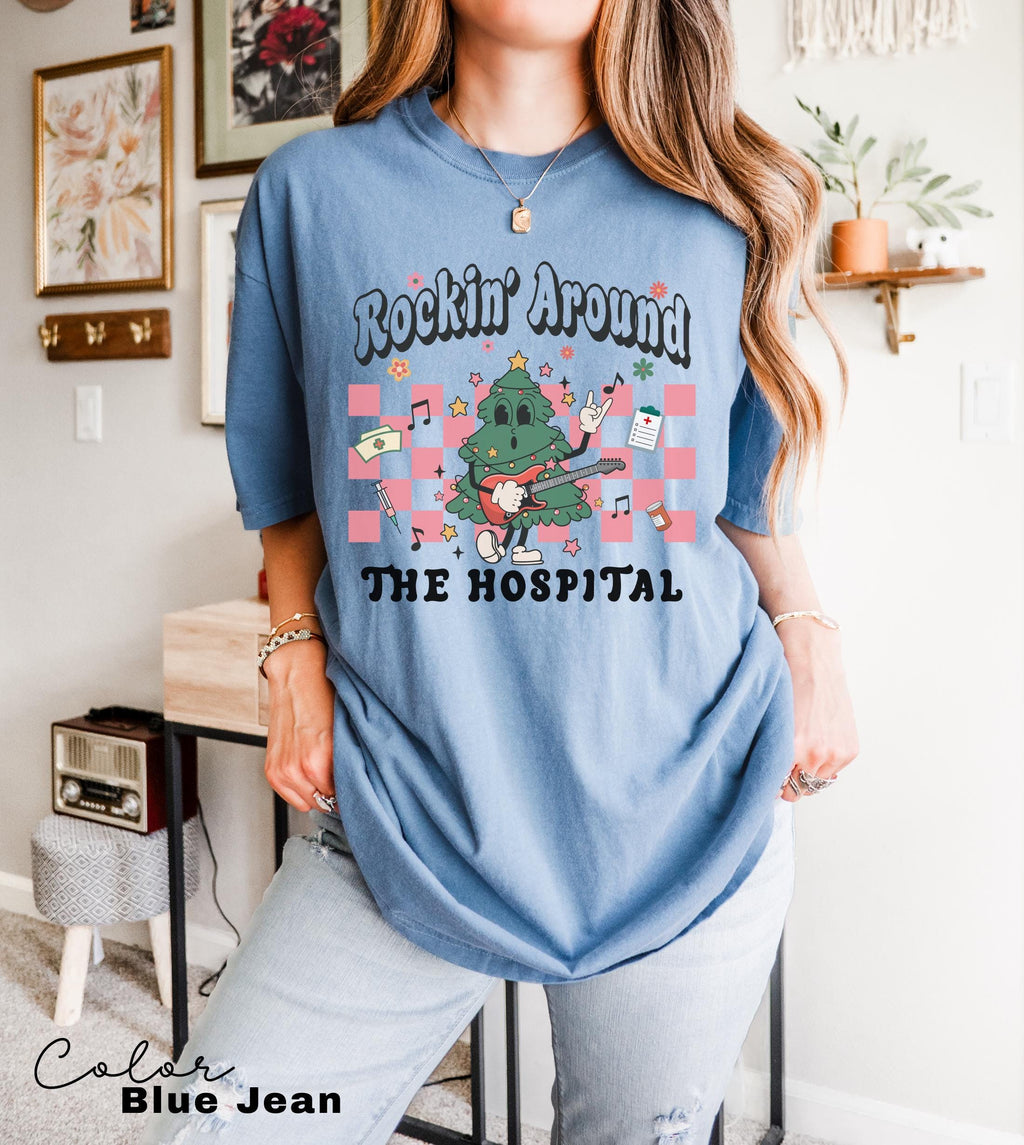 Nurse Christmas Shirt Christmas Nurse Shirt Retro Santa Nurse Tshirt Er Icu Peds Nurse Pediatric Nurse Christmas Shirt Retro Nurse Shirt L&D
