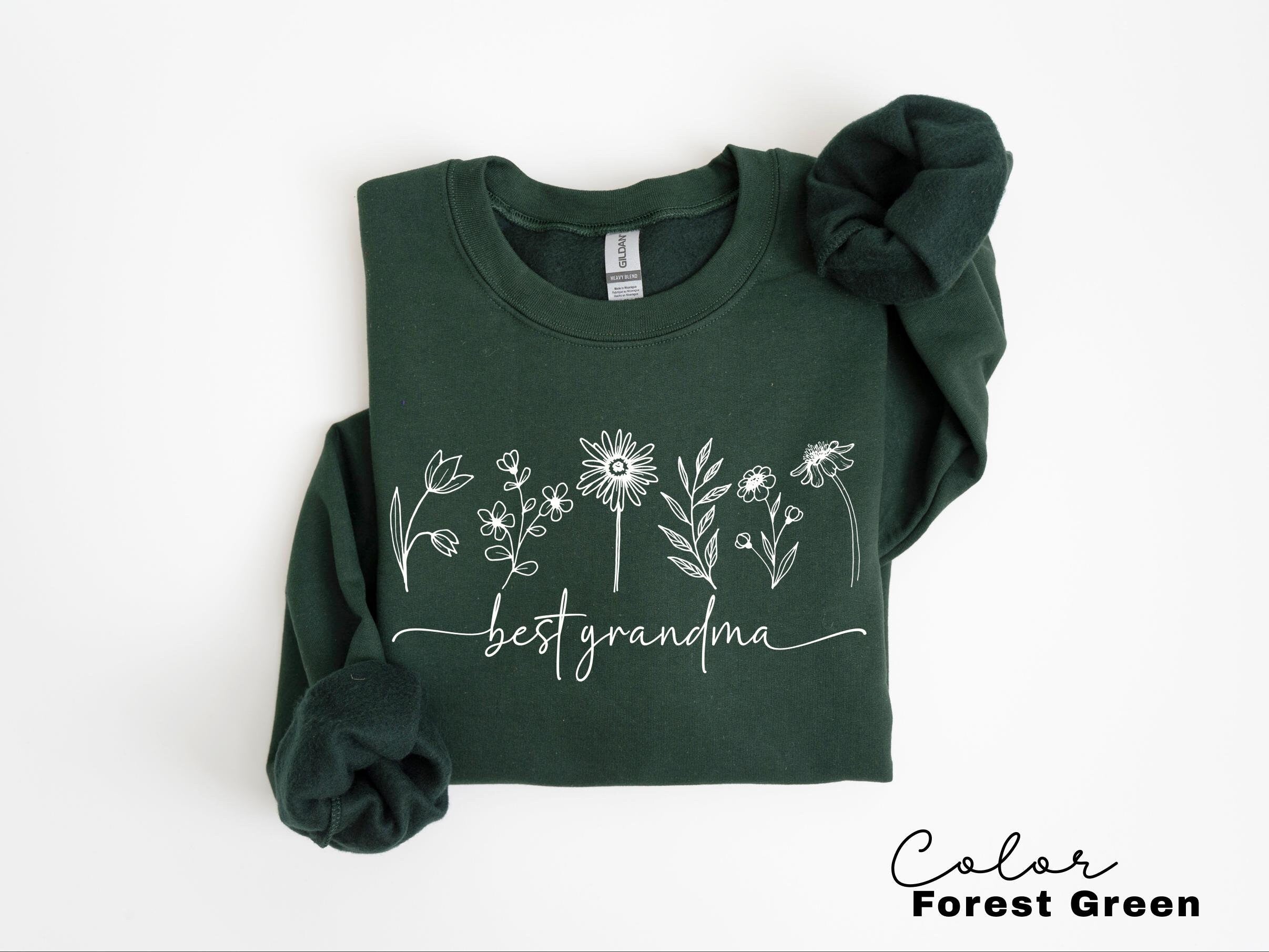 Best Grandma Sweatshirt, Pregnancy Announcement Gift, Mothers Day, New Grandma Gift, Nana Sweatshirt, Floral Sweatshirt, Flower Crewneck