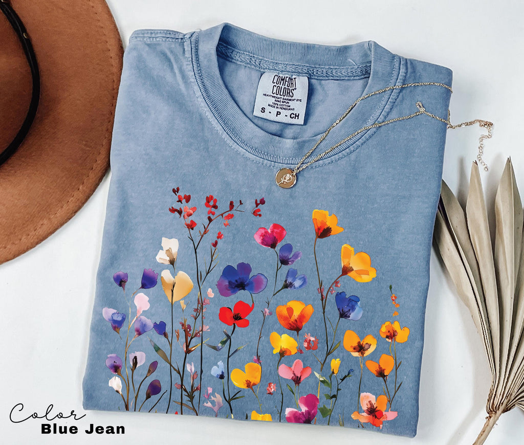 Vintage Pressed Flowers Shirt, Wildflowers Cottagecore Tshirt, Botanical Floral Shirt, Flower, Nature Shirt, Gardener Gift, Spring, Summer