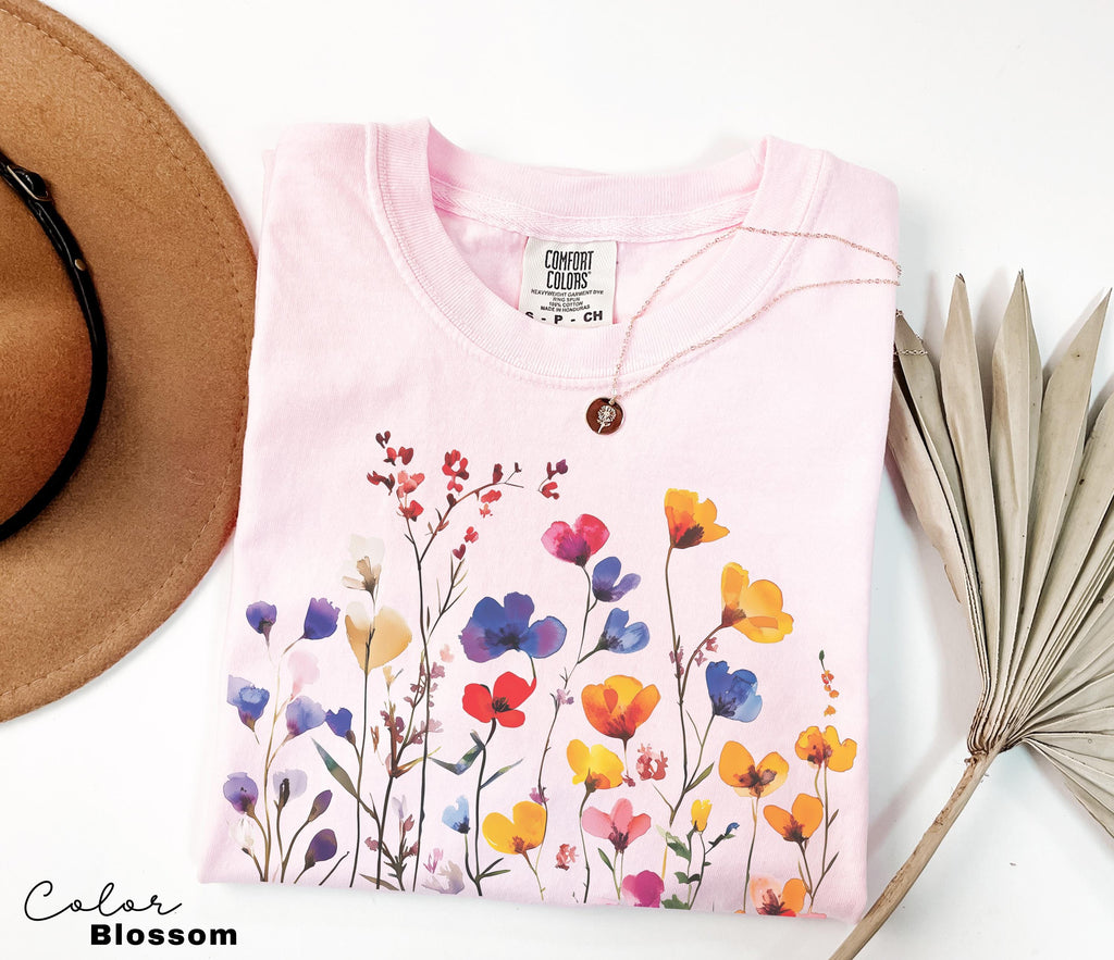 Vintage Pressed Flowers Shirt, Wildflowers Cottagecore Tshirt, Botanical Floral Shirt, Flower, Nature Shirt, Gardener Gift, Spring, Summer