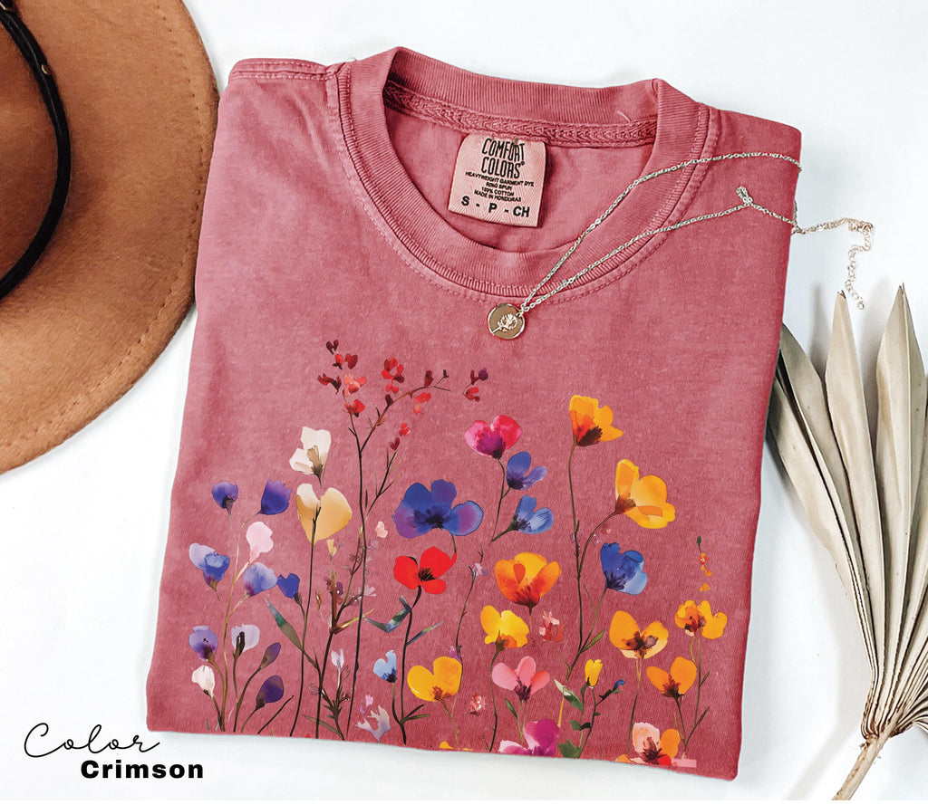 Vintage Pressed Flowers Shirt, Wildflowers Cottagecore Tshirt, Botanical Floral Shirt, Flower, Nature Shirt, Gardener Gift, Spring, Summer