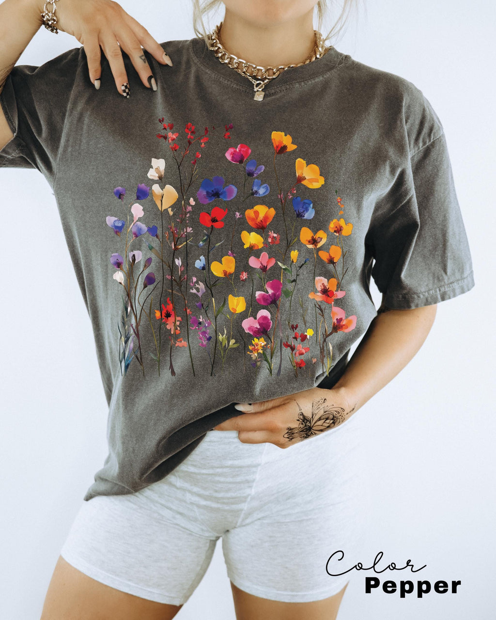 Vintage Pressed Flowers Shirt, Wildflowers Cottagecore Tshirt, Botanical Floral Shirt, Flower, Nature Shirt, Gardener Gift, Spring, Summer