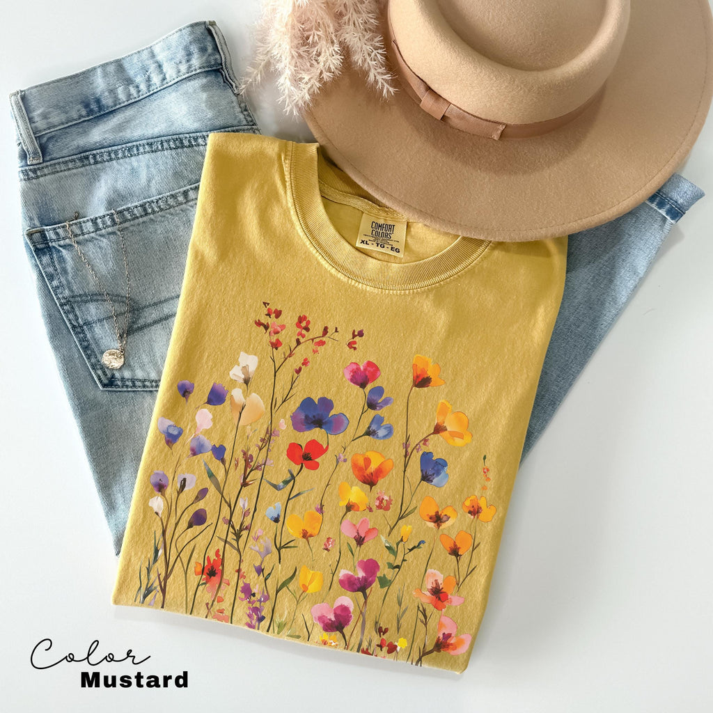 Vintage Pressed Flowers Shirt, Wildflowers Cottagecore Tshirt, Botanical Floral Shirt, Flower, Nature Shirt, Gardener Gift, Spring, Summer