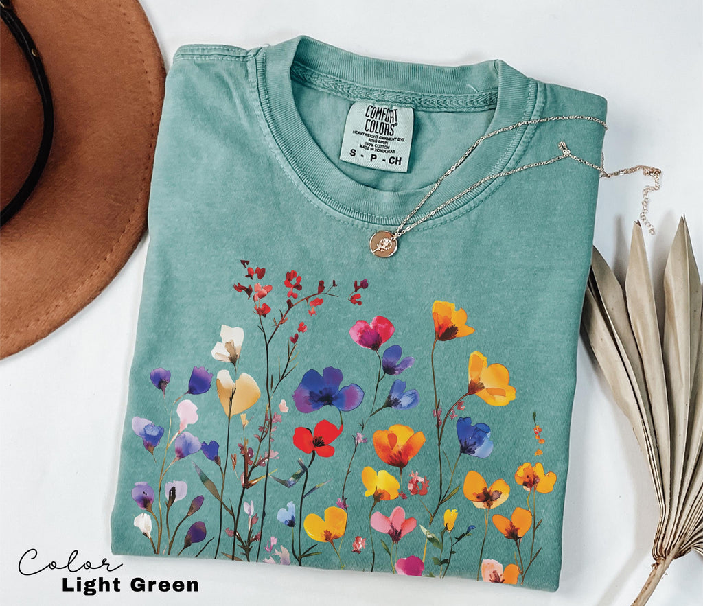 Vintage Pressed Flowers Shirt, Wildflowers Cottagecore Tshirt, Botanical Floral Shirt, Flower, Nature Shirt, Gardener Gift, Spring, Summer