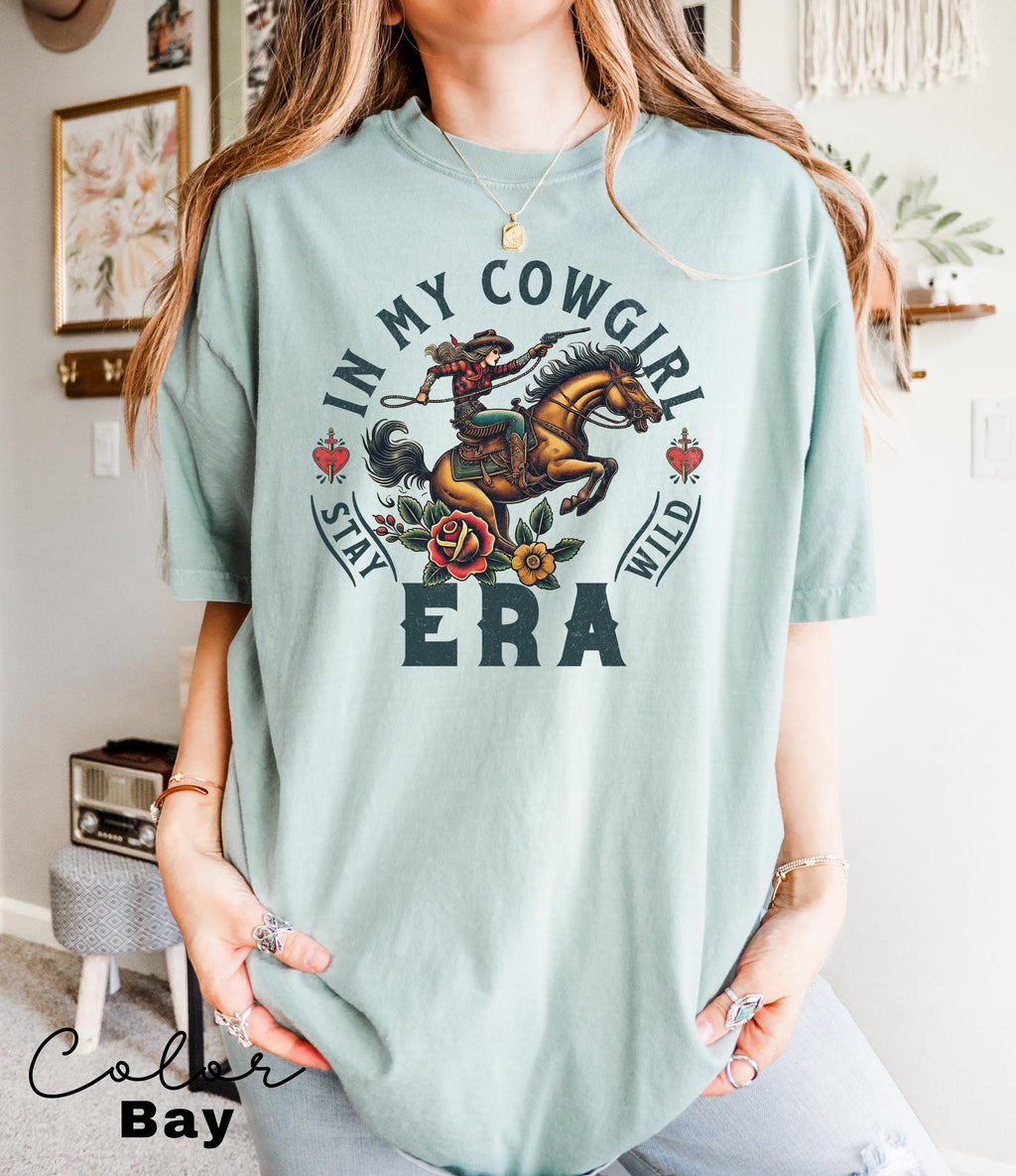 Retro Western Cowgirl Shirt, In My Cowgirl Era, Vintage Cowgirl Shirt, Retro Rodeo, Country Western Aesthetic Oversized Tee