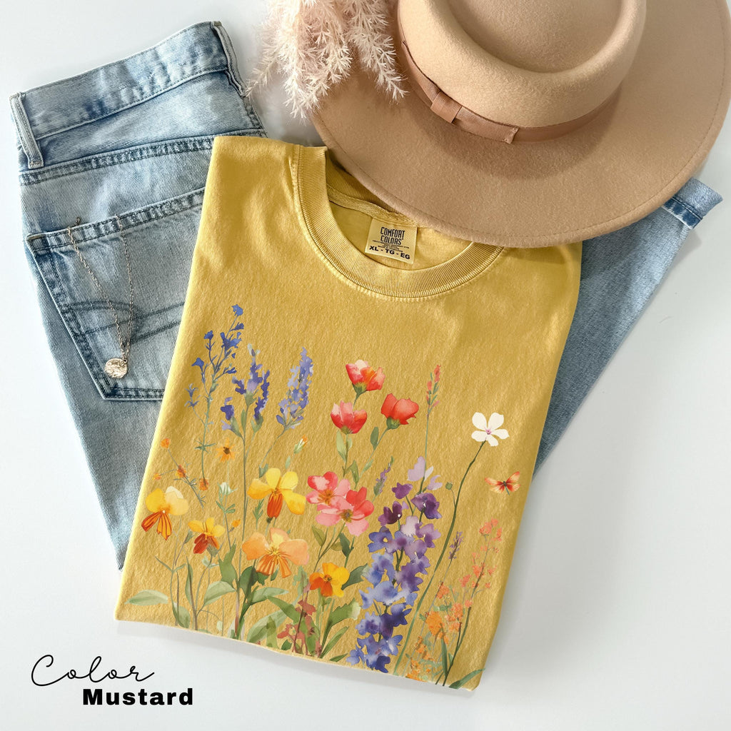 Vintage Pressed Flowers Shirt, Wildflowers Cottagecore Tshirt, Botanical Floral Shirt, Flower, Nature Shirt, Gardener Gift, Spring, Summer