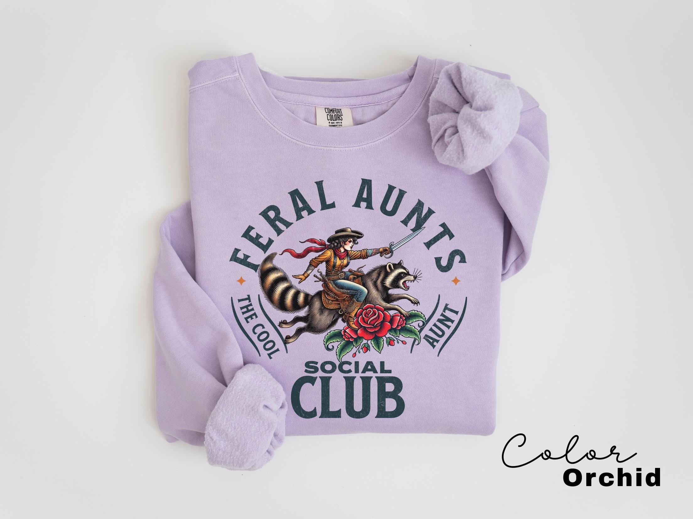 Feral Aunt Social Club Sweatshirt, New Aunt Gift, Funny Aunt, Cool Auntie Shirt, Pregnancy Announcement For Aunt, Gift for Aunt Sweater,