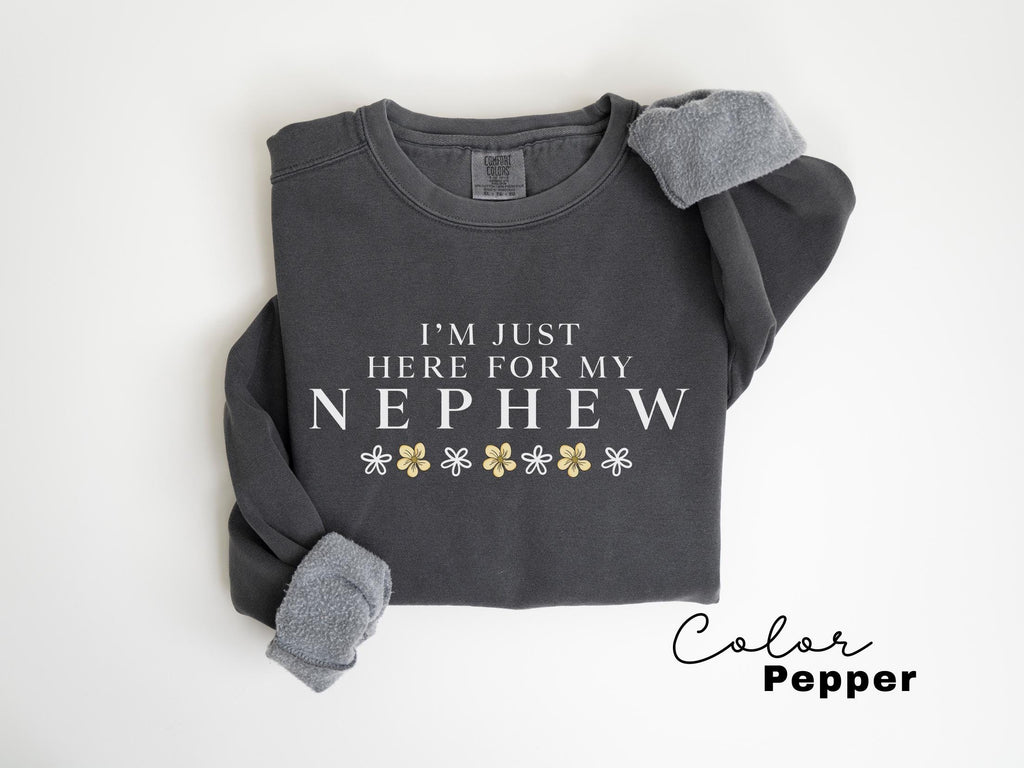 Im Just Here For My Nephew Sweatshirt, Nephew Shirt, Gift For Aunt Sweatshirt, New Future Aunt Crewneck, Aunt Pregnancy Announcement