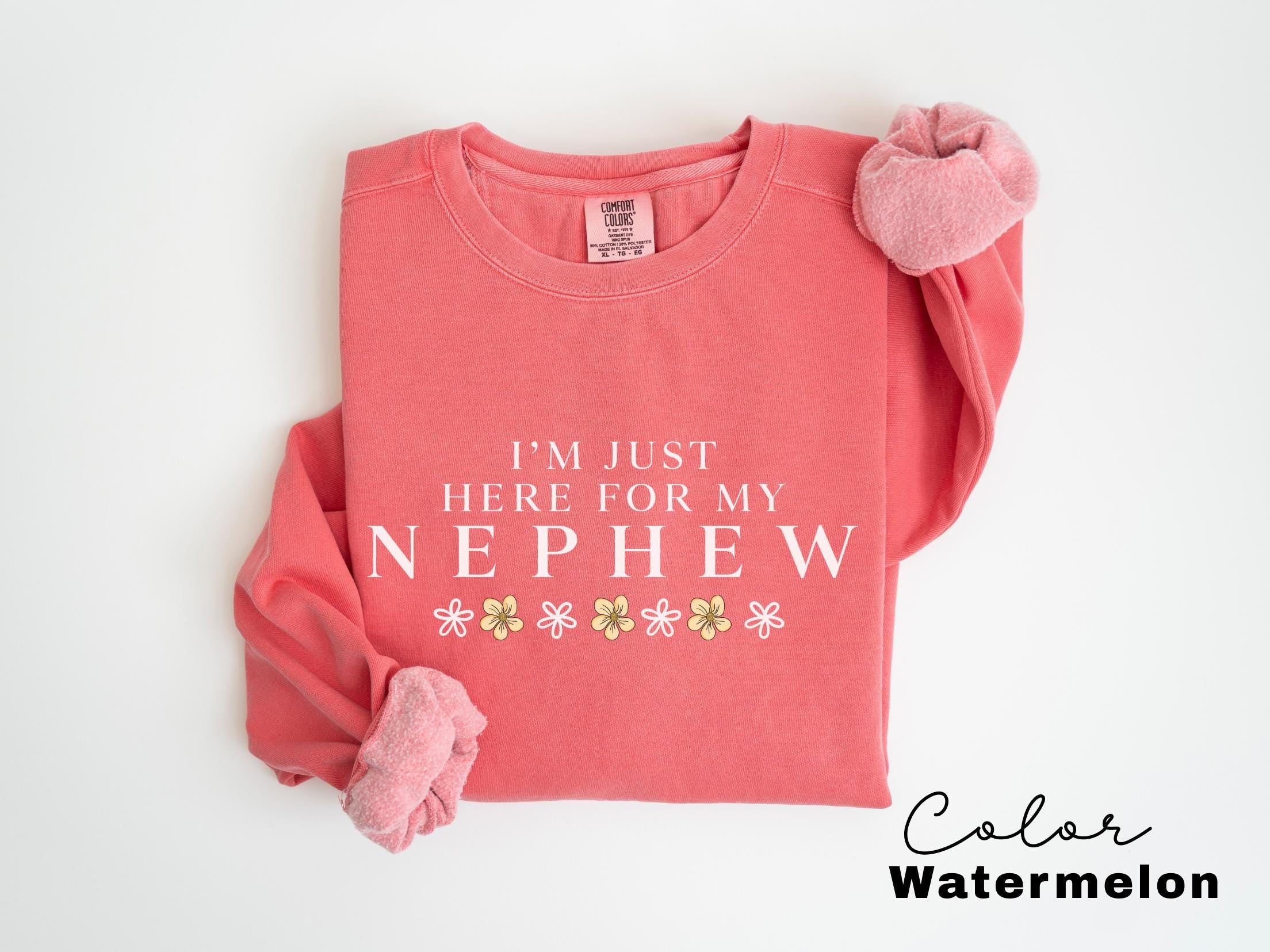 Im Just Here For My Nephew Sweatshirt, Nephew Shirt, Gift For Aunt Sweatshirt, New Future Aunt Crewneck, Aunt Pregnancy Announcement