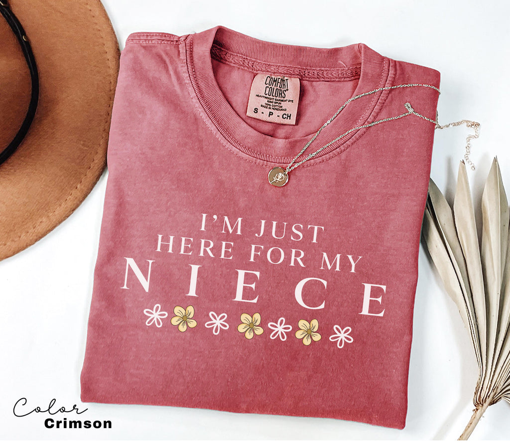 Im Just Here For My Niece Shirt, Niece Shirt, Gift For Aunt Tee, New Future Aunt, New Aunt Gift, Pregnancy Announcement Reveal to Aunt