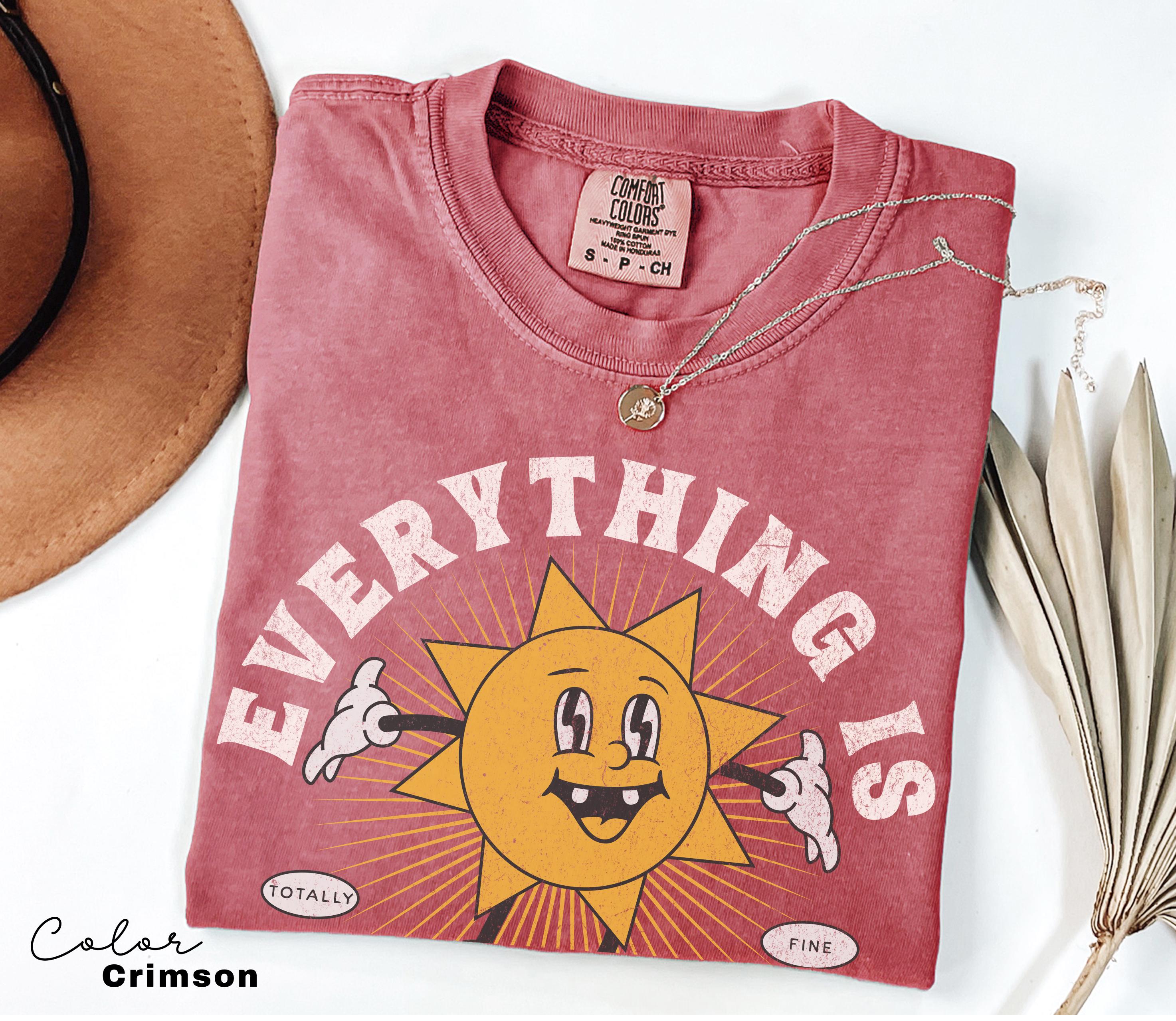 Everything is Fine I'm Fine Shirt, Sarcastic Shirt, Unhinged Shirt, Weirdcore, Funny Mental Health Meme, Dark Humor, Retro Cartoon Shirt