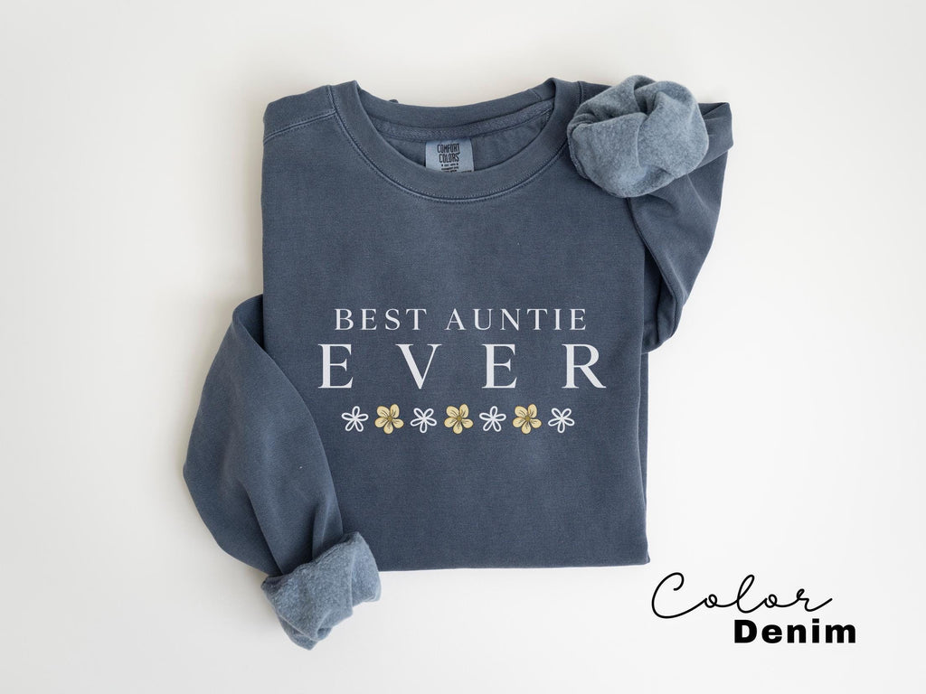 Best Auntie Sweatshirt, New Aunt Gift, Floral Aunt Sweatshirt, Cool Auntie Shirt, Pregnancy Announcement For Aunt, Gift for Aunt Sweater
