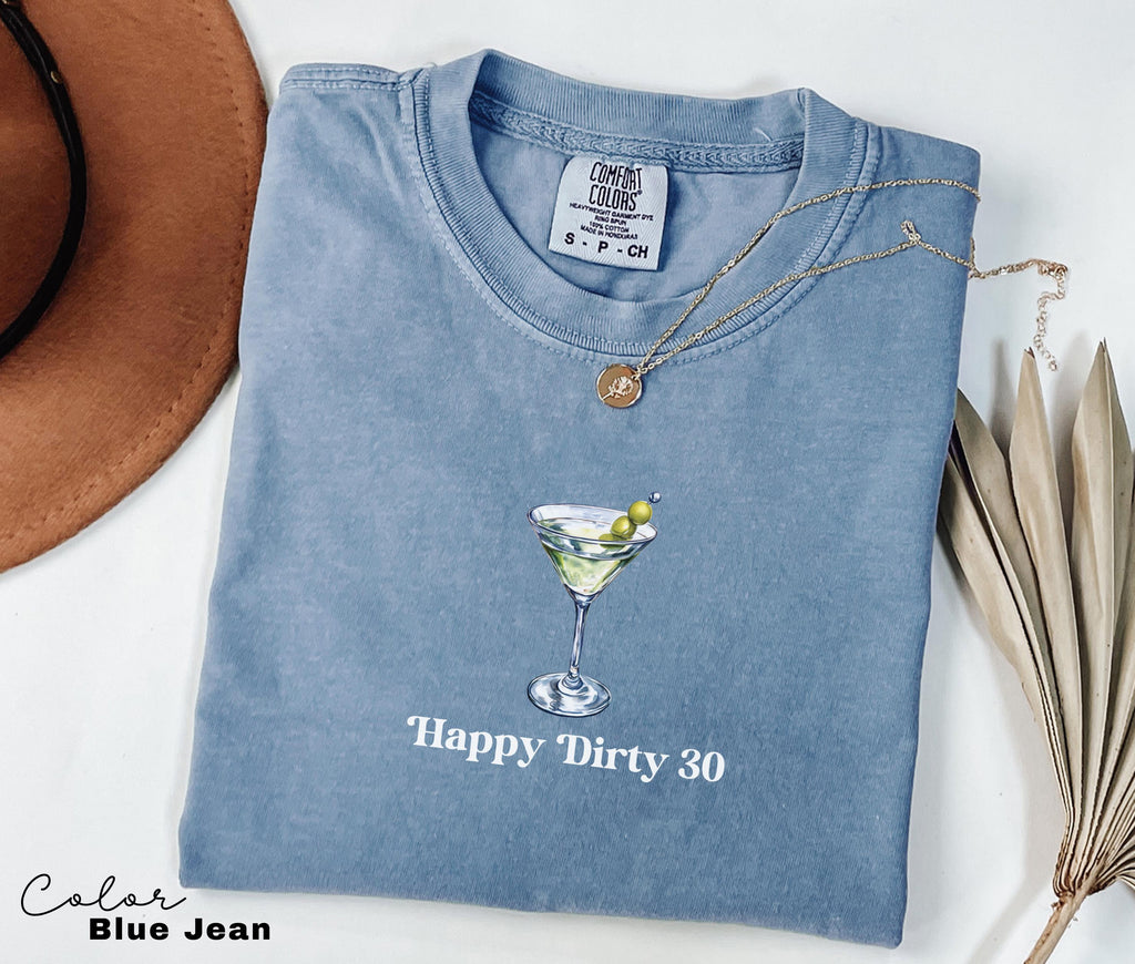 30th Birthday Shirt, Dirty 30 Martini Shirt, Dirty 30 Birthday Party Group Shirts, 30th Birthday, Cocktail Shirt, Tini Time, Minimalist,