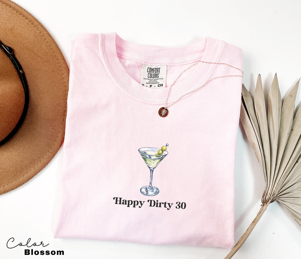 30th Birthday Shirt, Dirty 30 Martini Shirt, Dirty 30 Birthday Party Group Shirts, 30th Birthday, Cocktail Shirt, Tini Time, Minimalist,