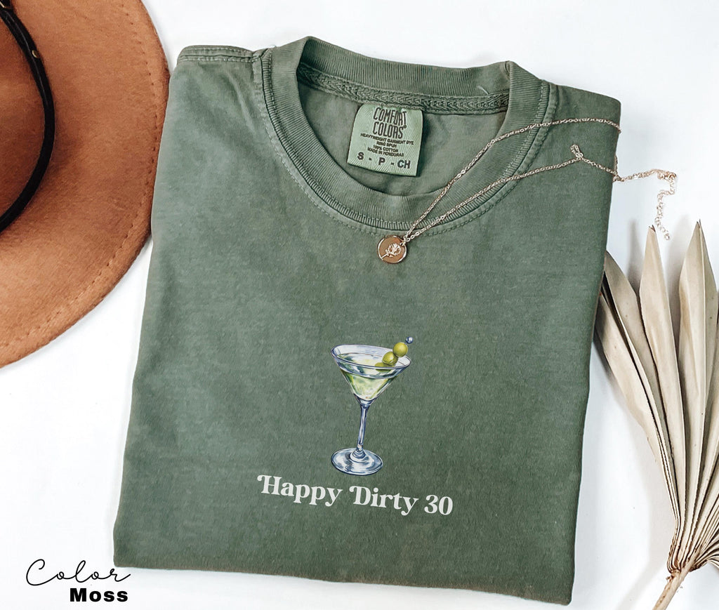 30th Birthday Shirt, Dirty 30 Martini Shirt, Dirty 30 Birthday Party Group Shirts, 30th Birthday, Cocktail Shirt, Tini Time, Minimalist,
