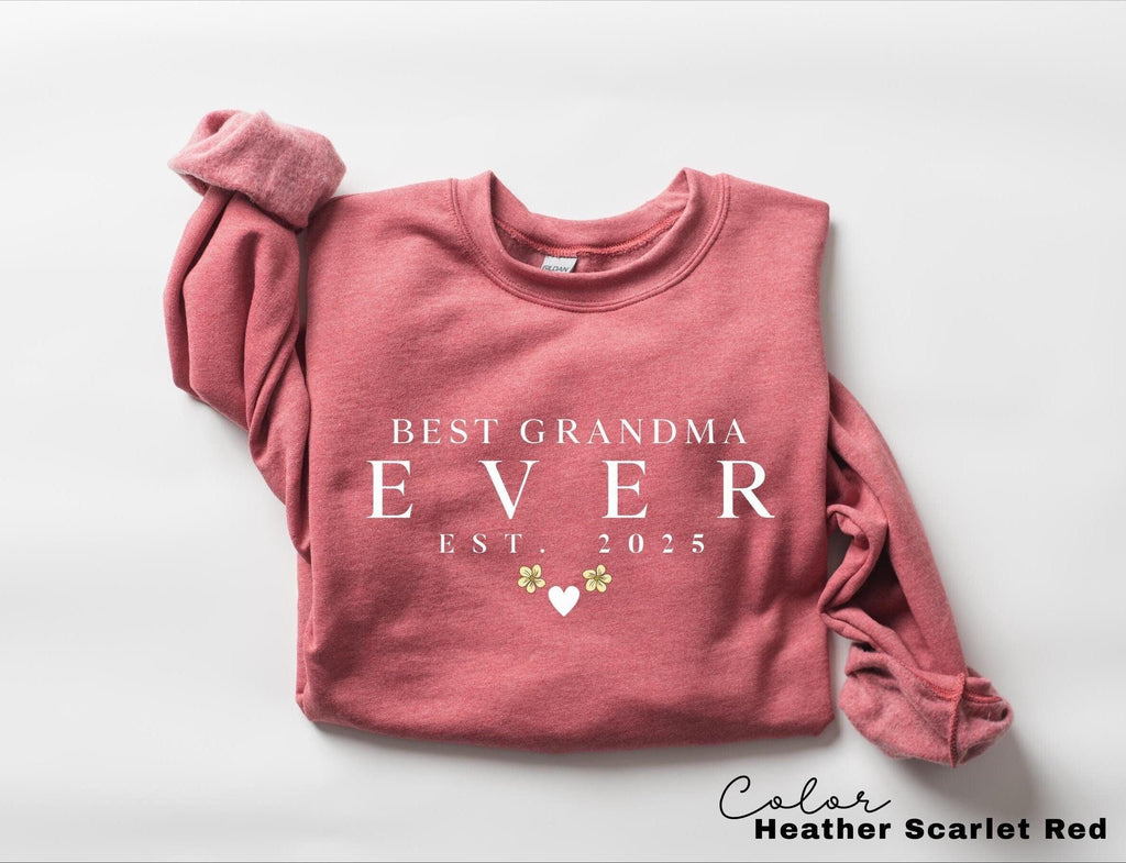 Personalized Grandma Est Sweatshirt, New Grandma Gift, Gender Reveal, Nana Sweatshirt, Pregnancy Announcement Gift, Est. Customized Year