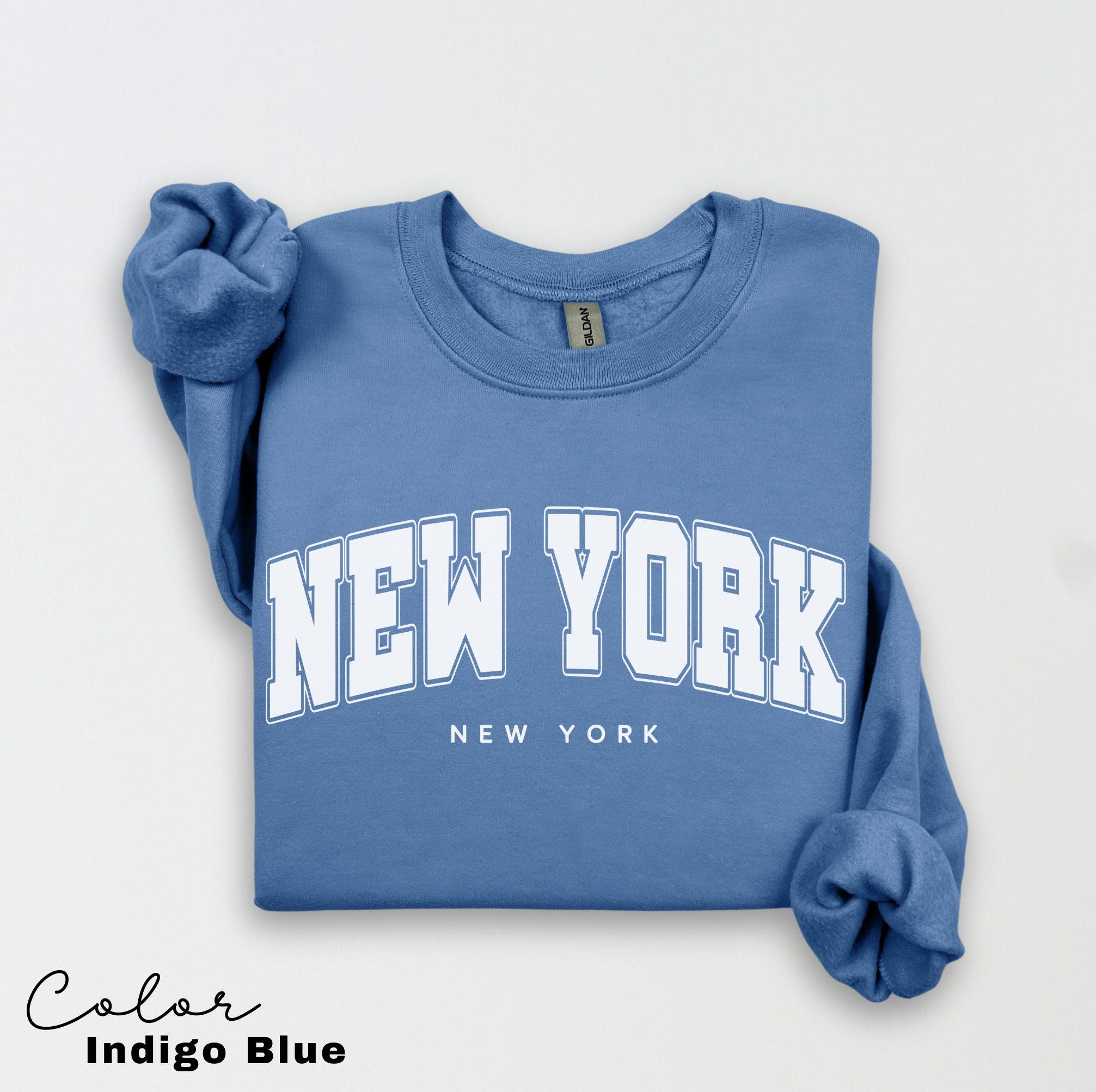 Preppy New York Sweatshirt, New York Pullover, Vintage Varsity Aesthetic, Trendy Travel Destination Gift, Unisex Crewneck Sweatshirt, NYC,