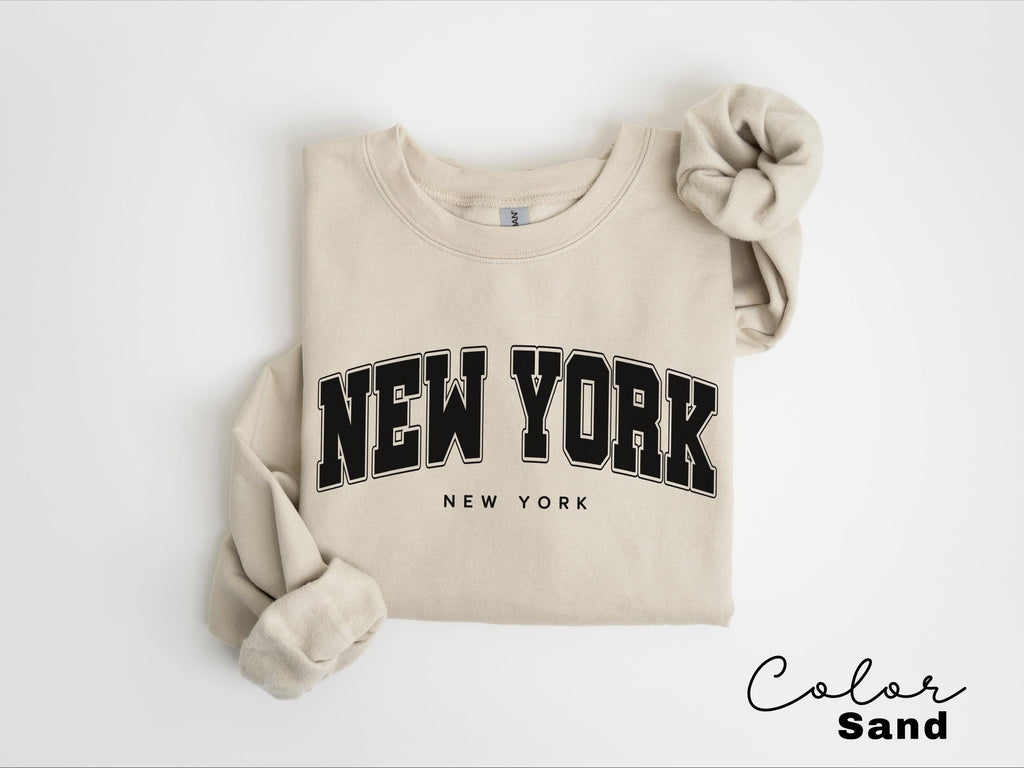 Preppy New York Sweatshirt, New York Pullover, Vintage Varsity Aesthetic, Trendy Travel Destination Gift, Unisex Crewneck Sweatshirt, NYC,