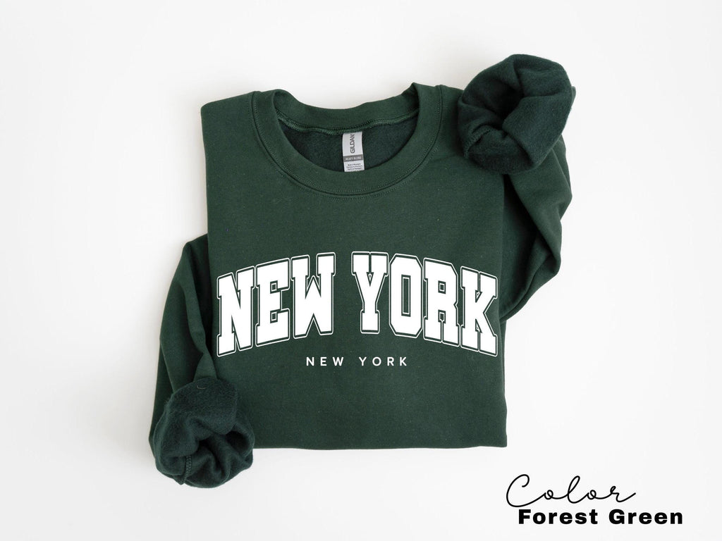 Preppy New York Sweatshirt, New York Pullover, Vintage Varsity Aesthetic, Trendy Travel Destination Gift, Unisex Crewneck Sweatshirt, NYC,