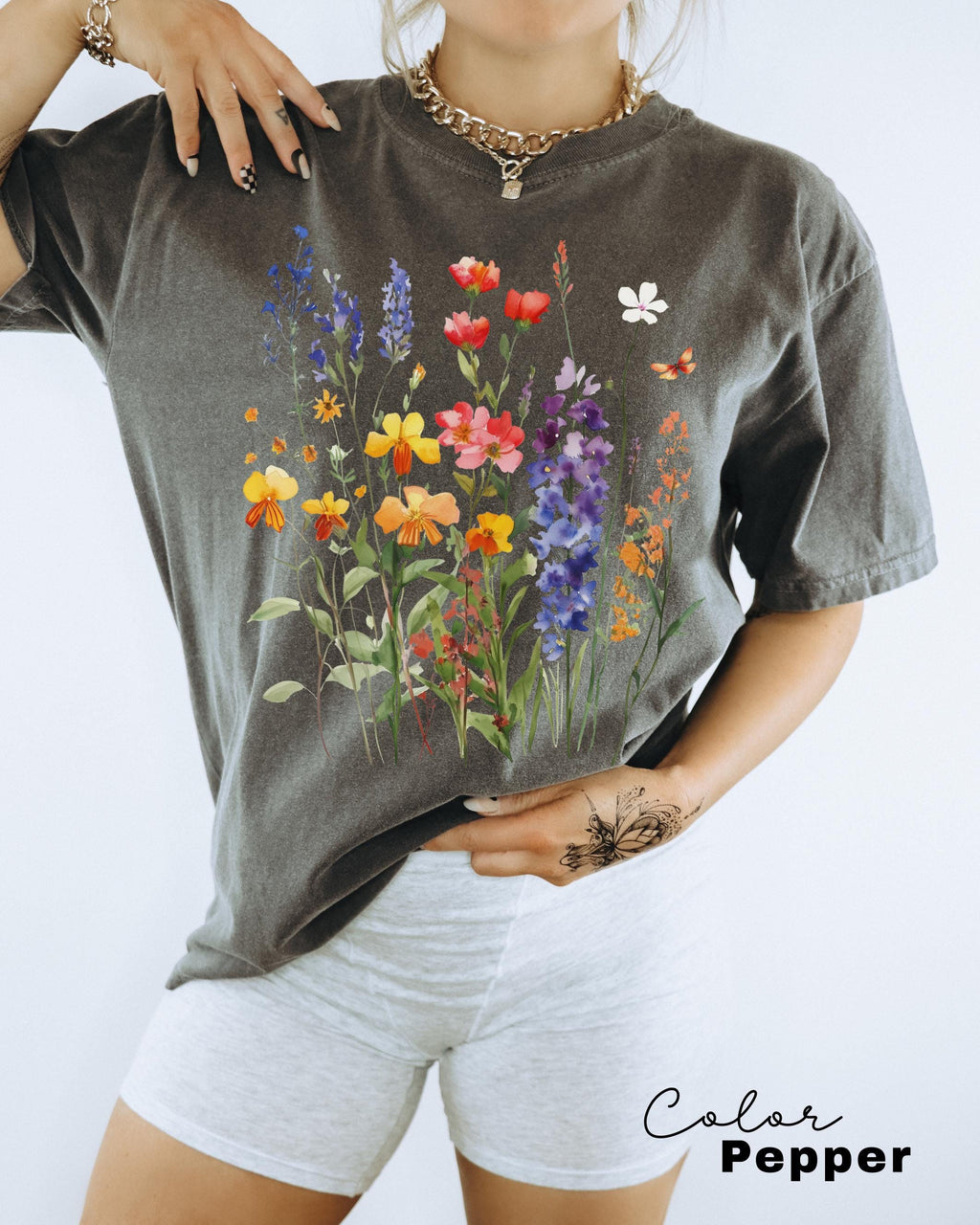 Vintage Pressed Flowers Shirt, Wildflowers Cottagecore Tshirt, Botanical Floral Shirt, Flower, Nature Shirt, Gardener Gift, Spring, Summer