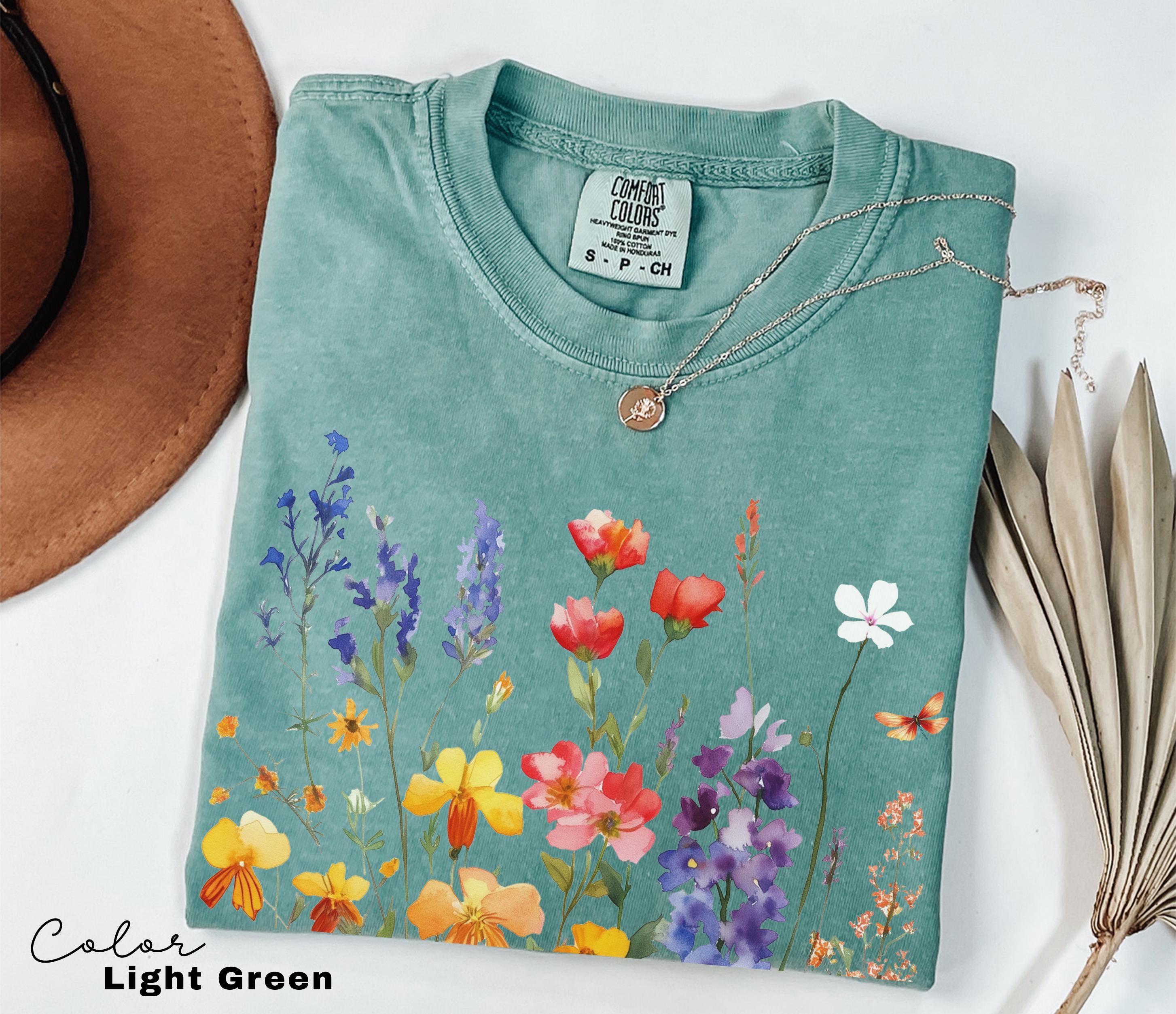 Vintage Pressed Flowers Shirt, Wildflowers Cottagecore Tshirt, Botanical Floral Shirt, Flower, Nature Shirt, Gardener Gift, Spring, Summer