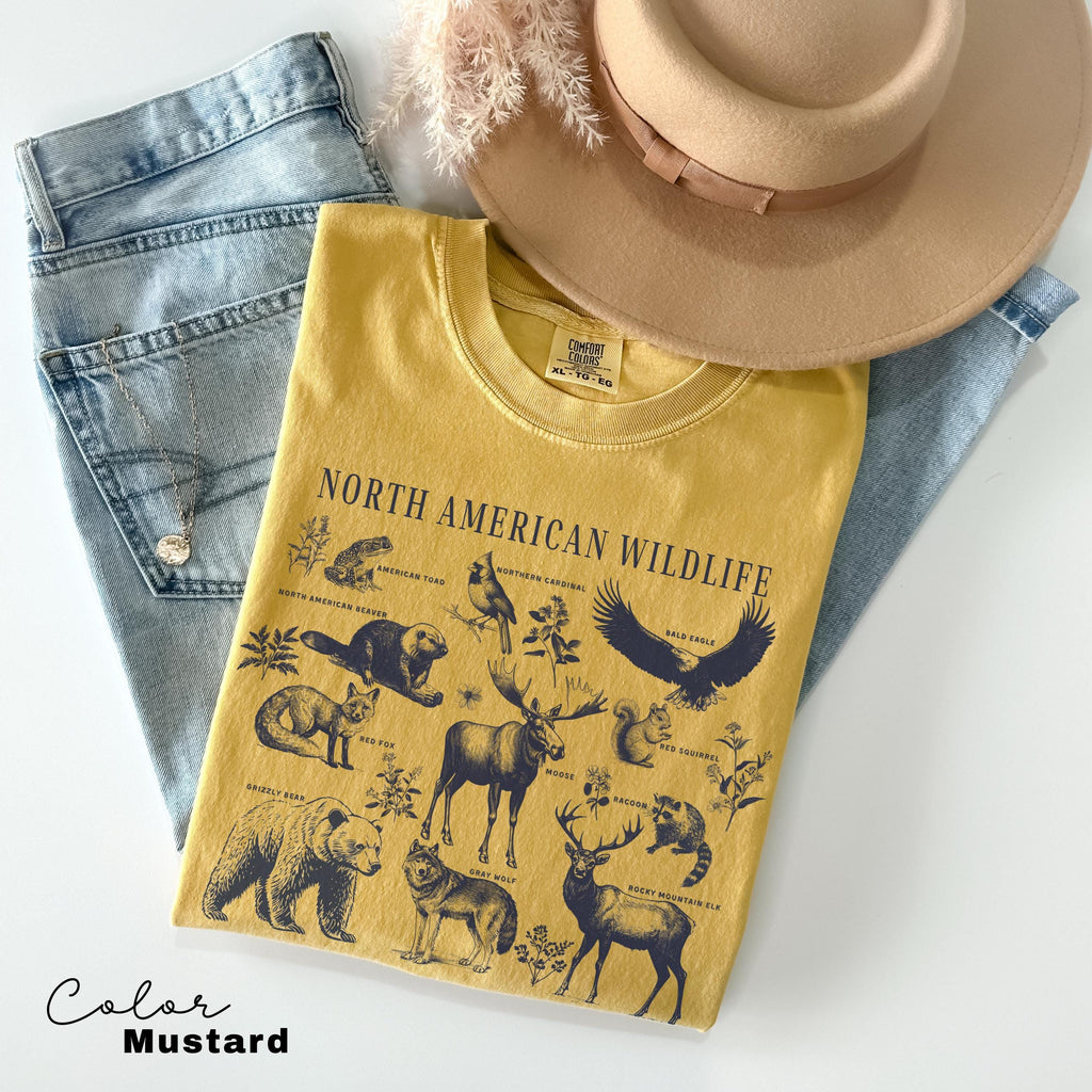 Nature Shirt, North American Wildlife, Vintage 90s Unisex T-Shirt, Retro Forest Animals, National Parks, Camping Nature Lover, Forestcore,