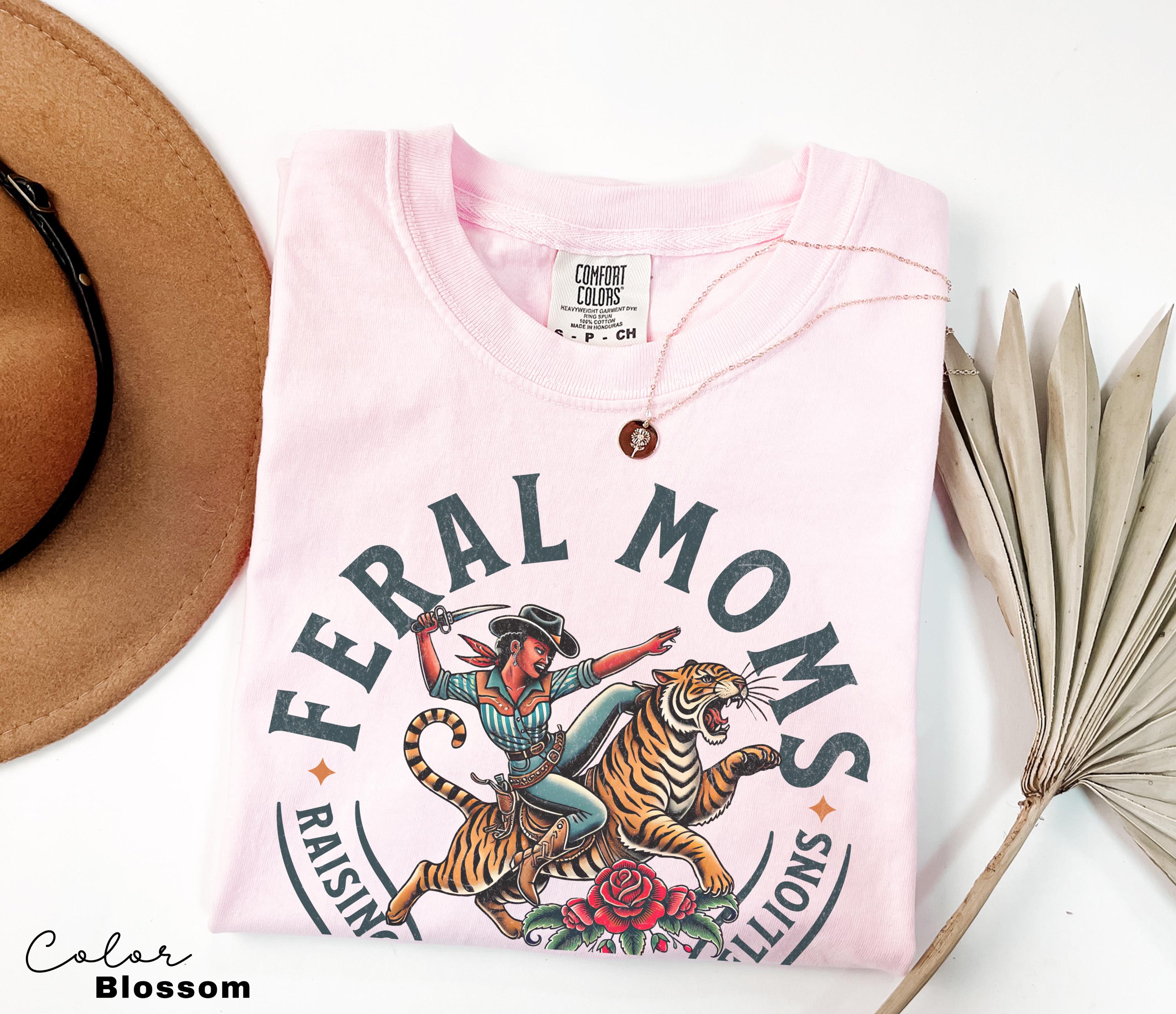 Feral Moms Social Club Shirt, Comfort Colors Vintage Graphic Tee,Black Mom Shirt, Somebody's Feral Wife, Mom Life Tshirt, Trendy Mom Apparel